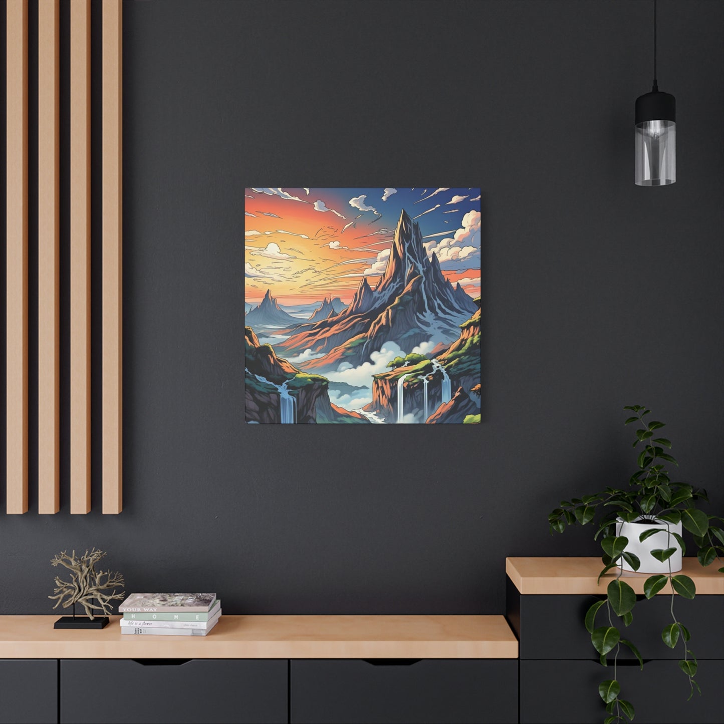 Stretched Canvas Art Print, Mountain Sunrise Landscape Decor, Wall Art for Home, Gift for Nature Lovers, Perfect for Living Room, [...]