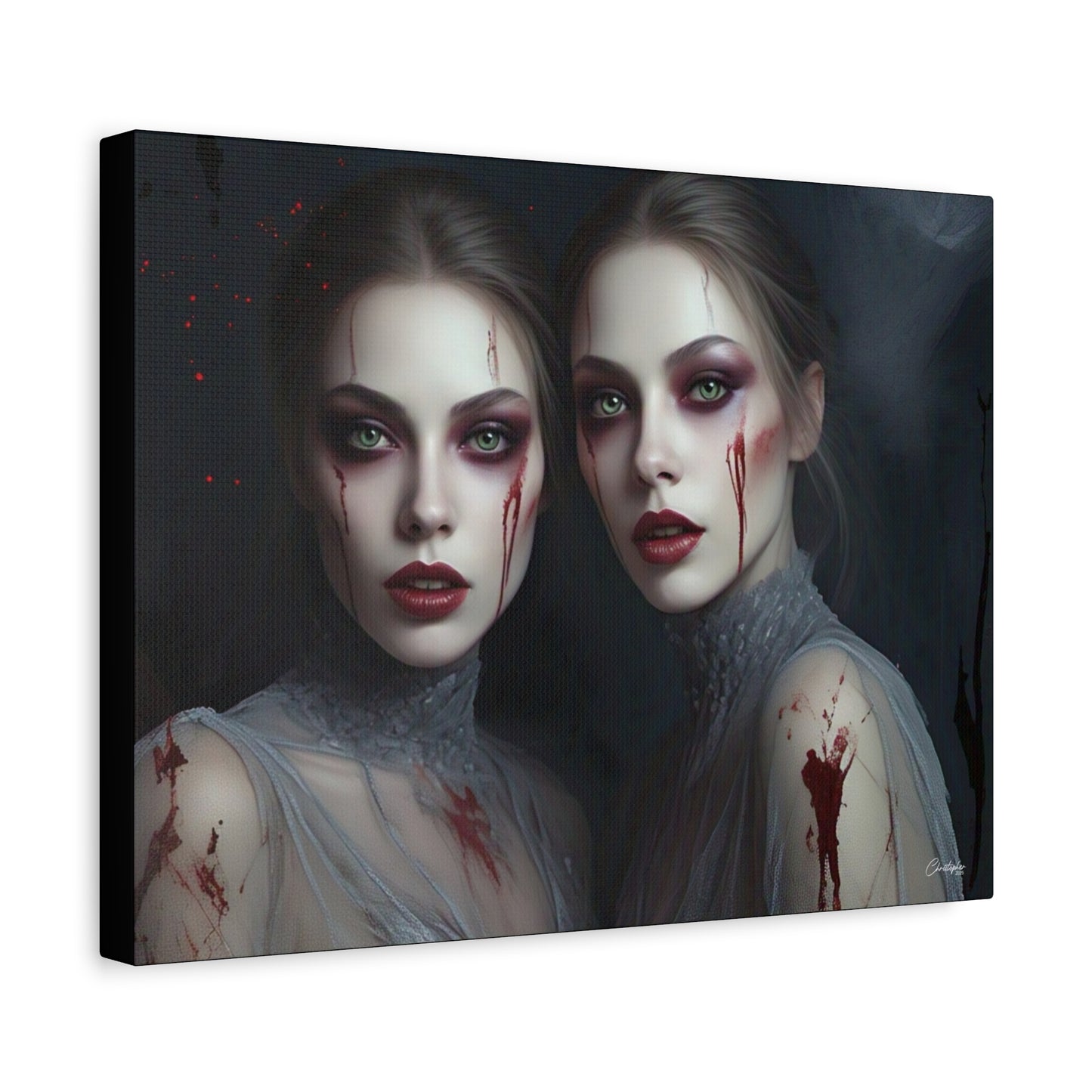 Spooky Art Canvas Print, Matte Canvas, Stretched Wall Decor, Gothic Home Decor, Halloween Art, Unique Gift