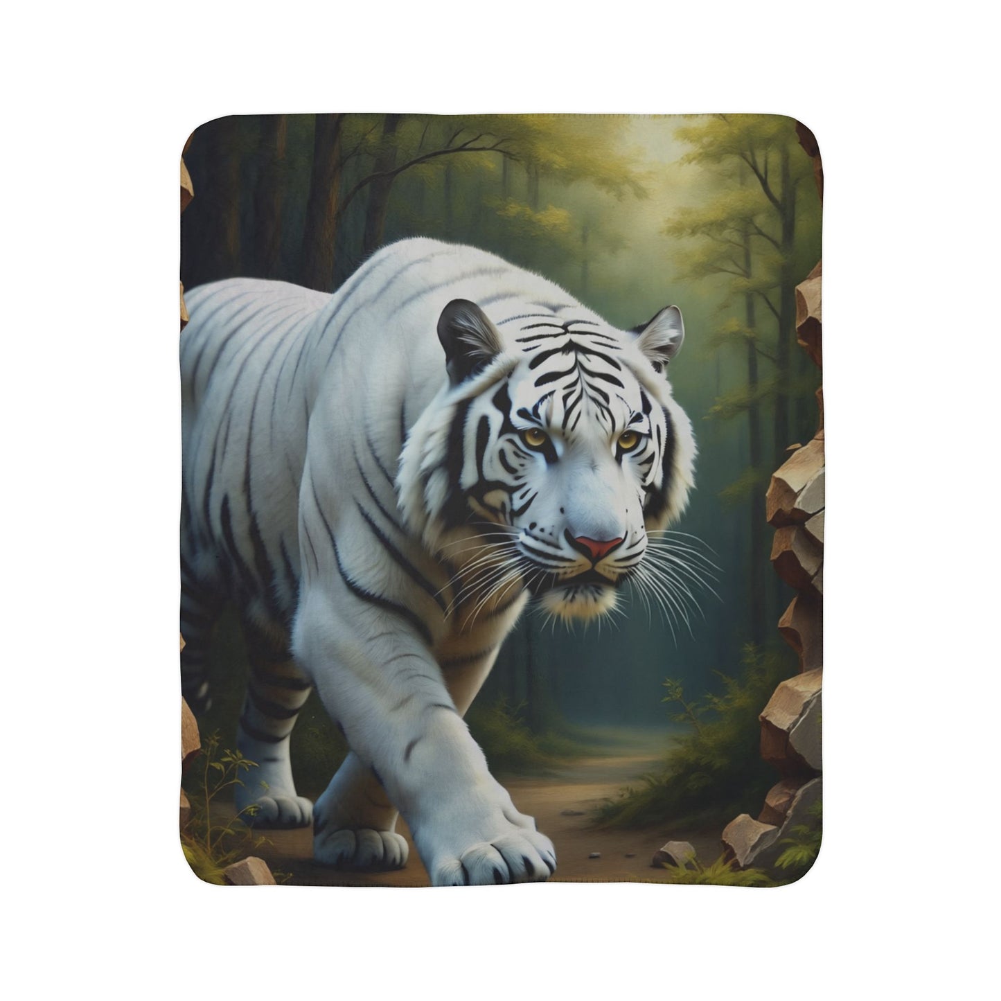 Majestic Tiger Fleece Blanket, Cozy Home Decor, Wildlife Lovers Gift, Perfect for Winter, Animal Print Blanket, Soft Sherpa Throw