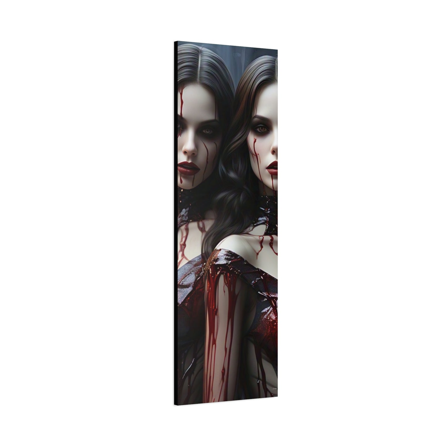 Gothic Vampire Canvas Art, Wall Decor, Horror Artwork, Halloween Home Decor, Spooky Room Accent, Unique Gift Idea