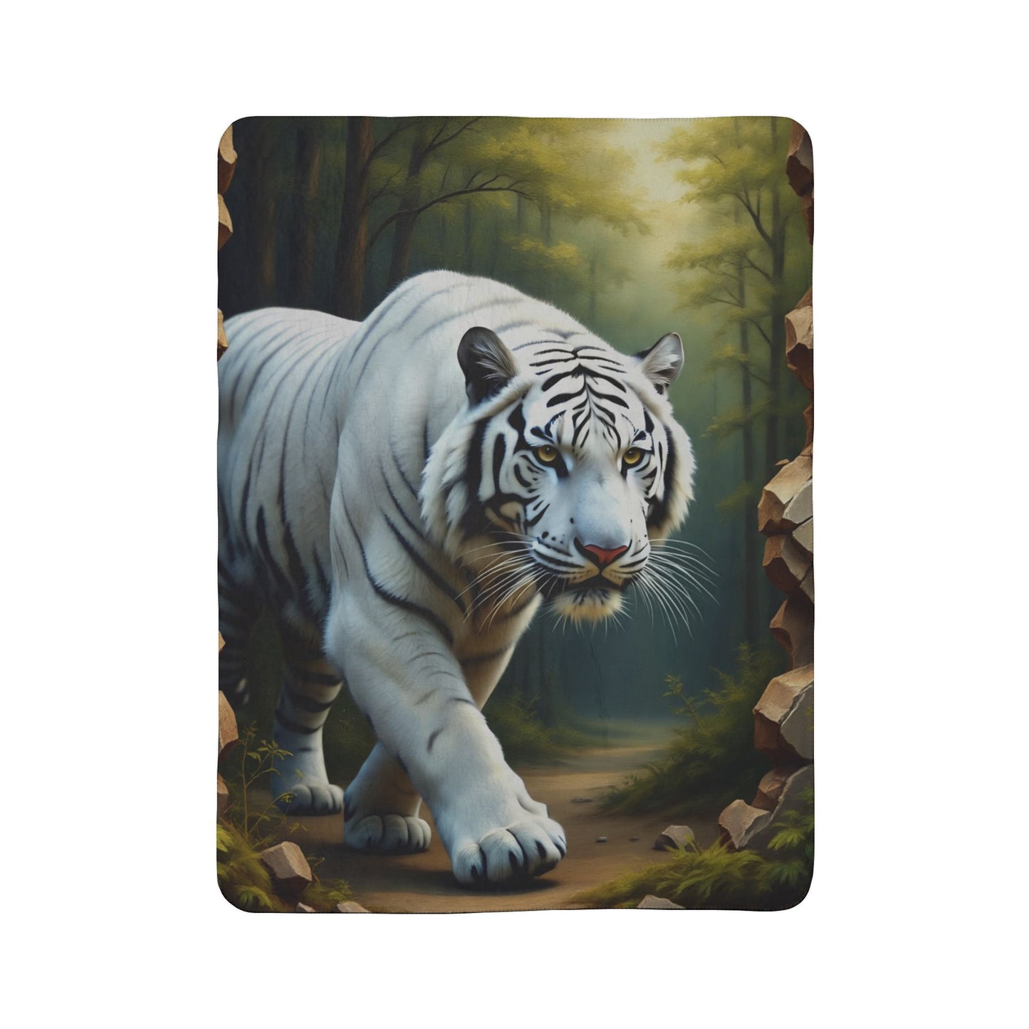 Majestic Tiger Fleece Blanket, Cozy Home Decor, Wildlife Lovers Gift, Perfect for Winter, Animal Print Blanket, Soft Sherpa Throw