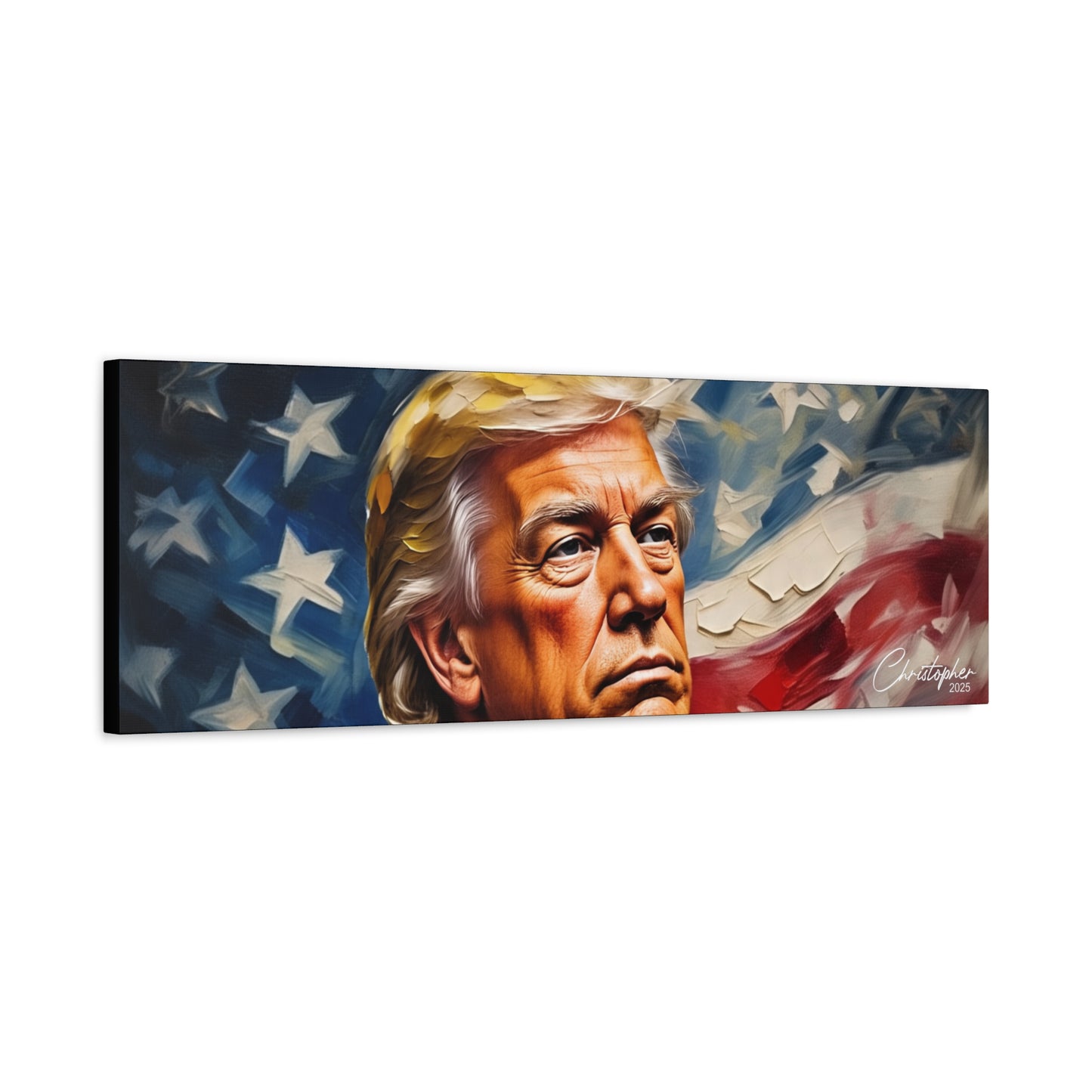 Patriotic Canvas Art, Stretched Wall Decor, Home Office, Gifts for Republicans, Political Enthusiasts, Americana Artwork