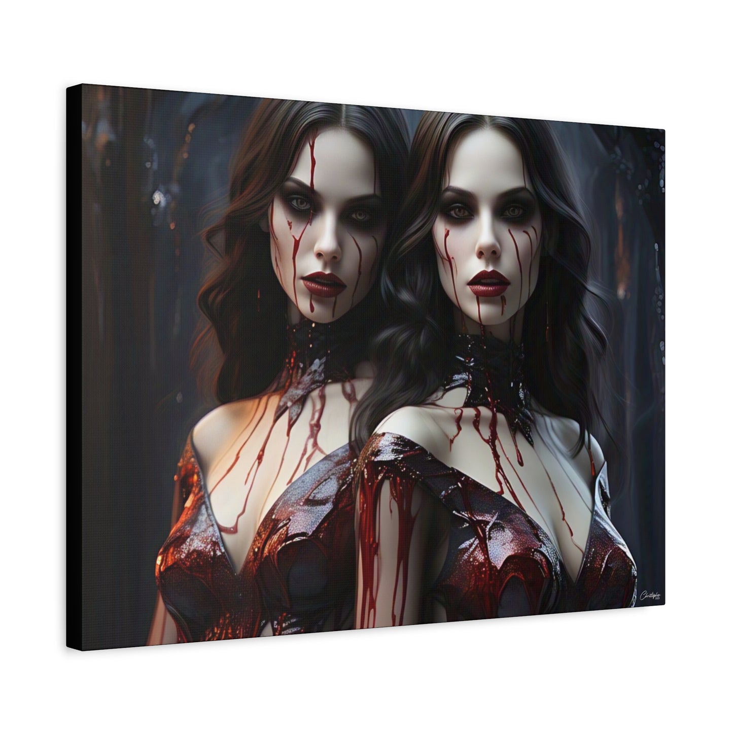 Gothic Vampire Canvas Art, Wall Decor, Horror Artwork, Halloween Home Decor, Spooky Room Accent, Unique Gift Idea