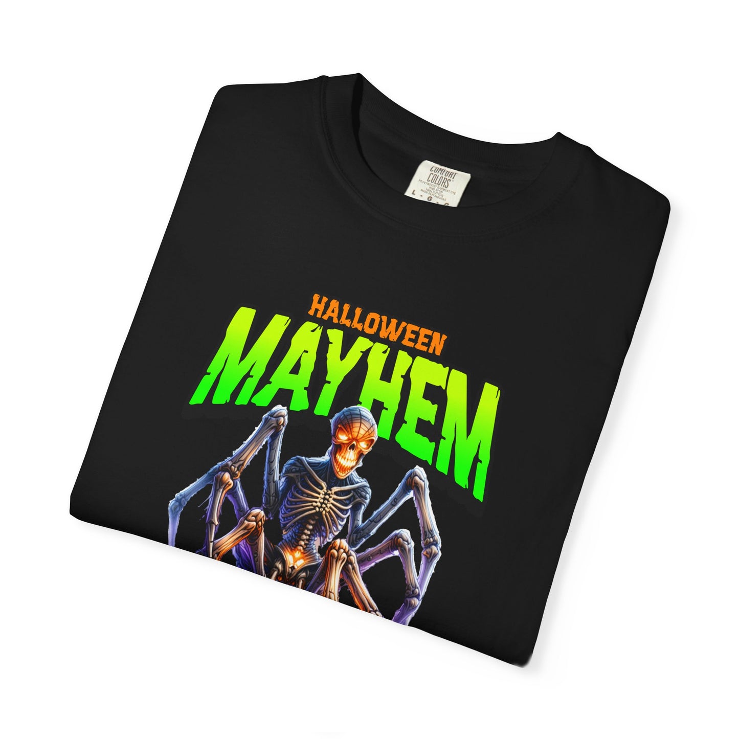 Halloween Mayhem Unisex T-Shirt, Spooky Tee for Men & Women, Perfect for Halloween Parties, Trick or Treat, Eerie Vibes, Unique Costume