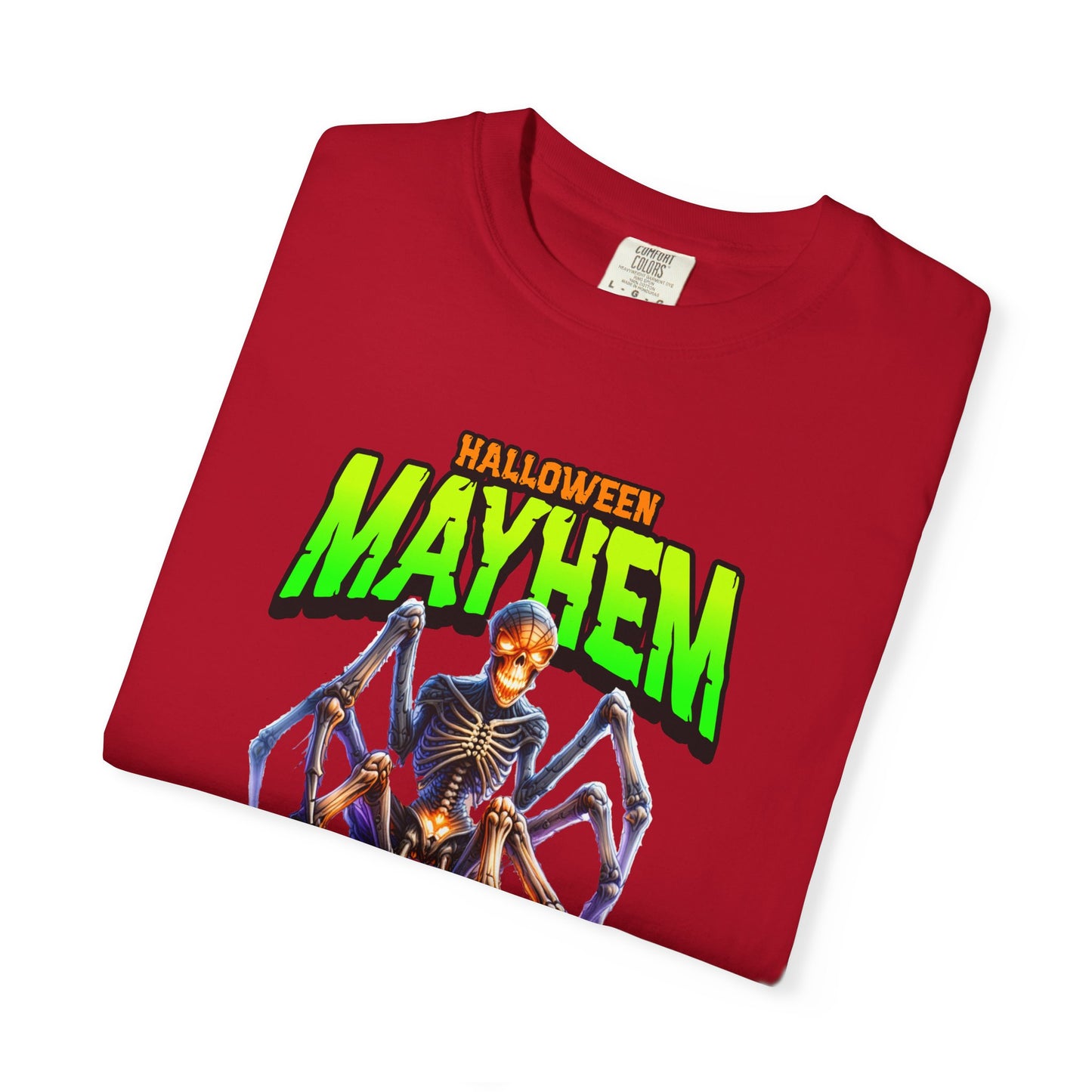 Halloween Mayhem Unisex T-Shirt, Spooky Tee for Men & Women, Perfect for Halloween Parties, Trick or Treat, Eerie Vibes, Unique Costume