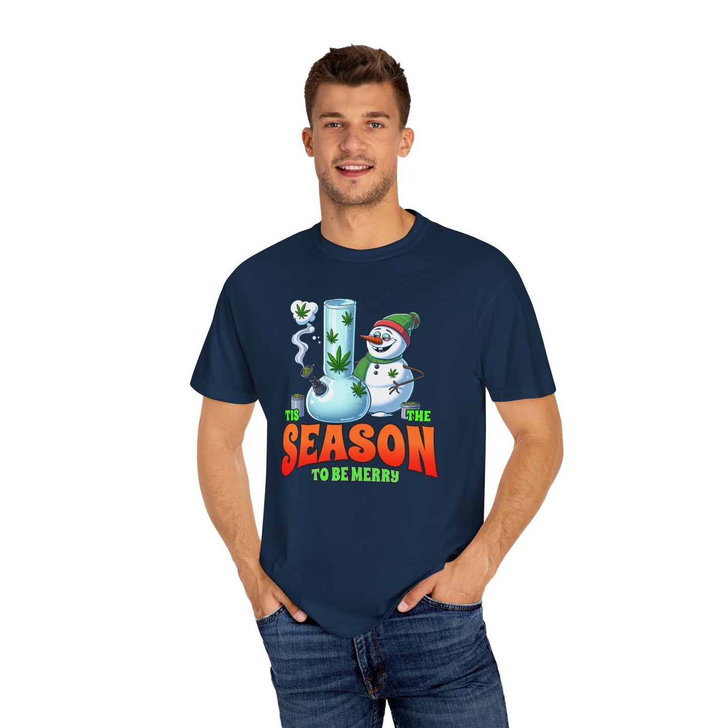 Holiday Cannabis Fun T-Shirt | Merry Season Tee, Unisex Gift, Party Apparel, 420 Friendly, Winter Social Wear