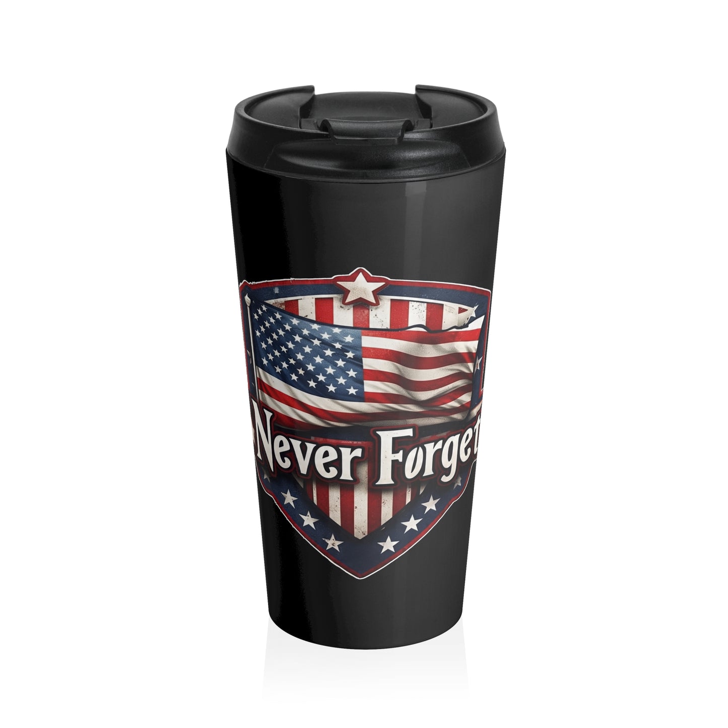 Stainless Steel Travel Mug with 'Never Forget' Design - Perfect for Veterans, Memorial Day, Patriotic Gifts, Coffee Lovers, Travel