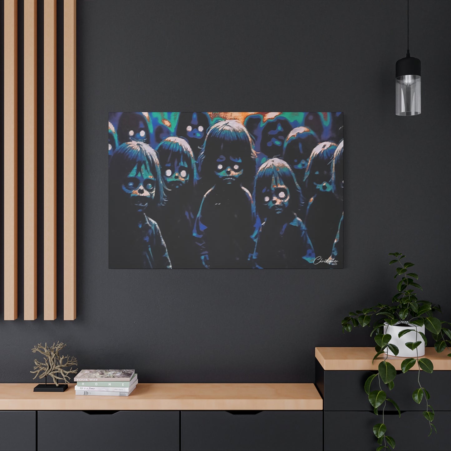 Original Laser Engraved Art, Full Wrapped Edges, Matte Canvas, Stretched, 1.25"