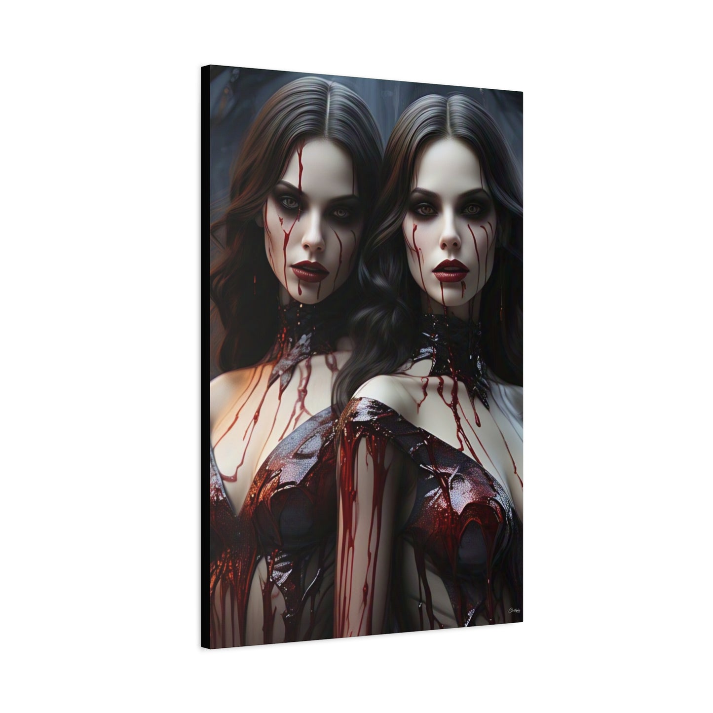 Gothic Vampire Canvas Art, Wall Decor, Horror Artwork, Halloween Home Decor, Spooky Room Accent, Unique Gift Idea