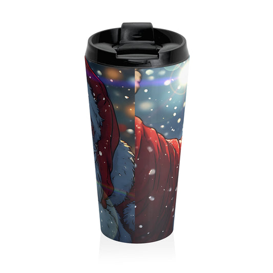 Festive Santa (christmas selfies)  Stainless Steel Travel Mug