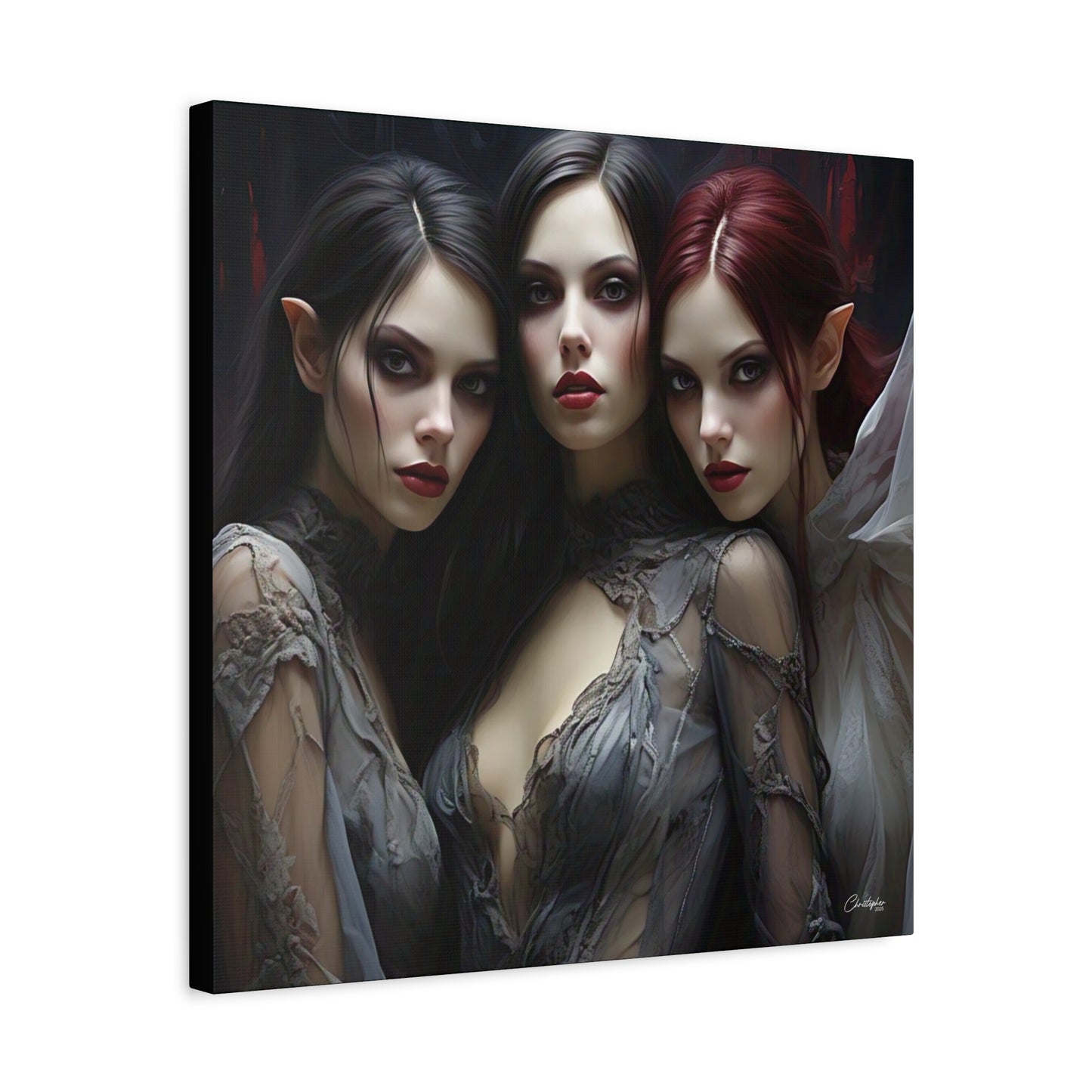 Gothic Wall Art Canvas, Fantasy Home Decor, Unique Gift for Halloween, Witchy Vibe Art, Dark Aesthetic Room Decor