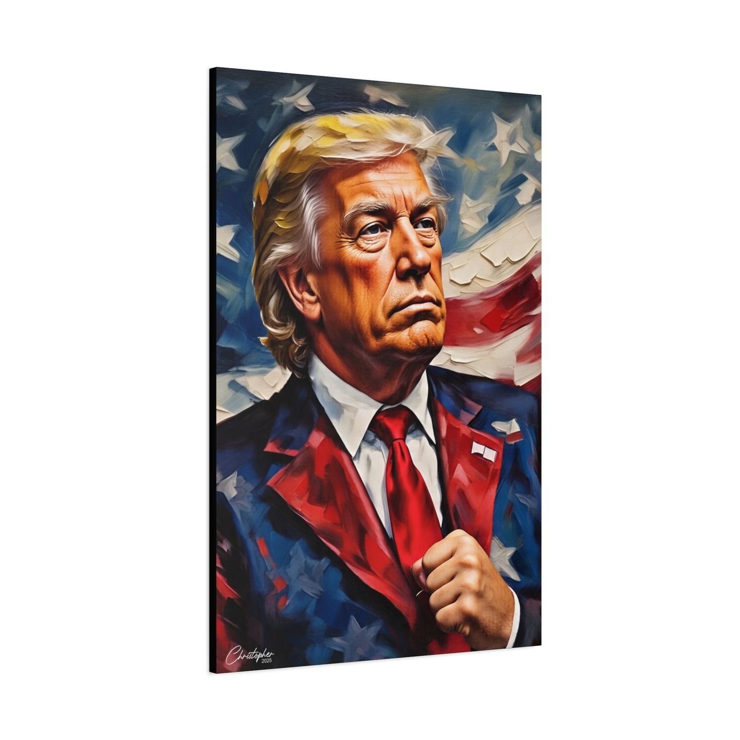 Patriotic Canvas Art, Stretched Wall Decor, Home Office, Gifts for Republicans, Political Enthusiasts, Americana Artwork