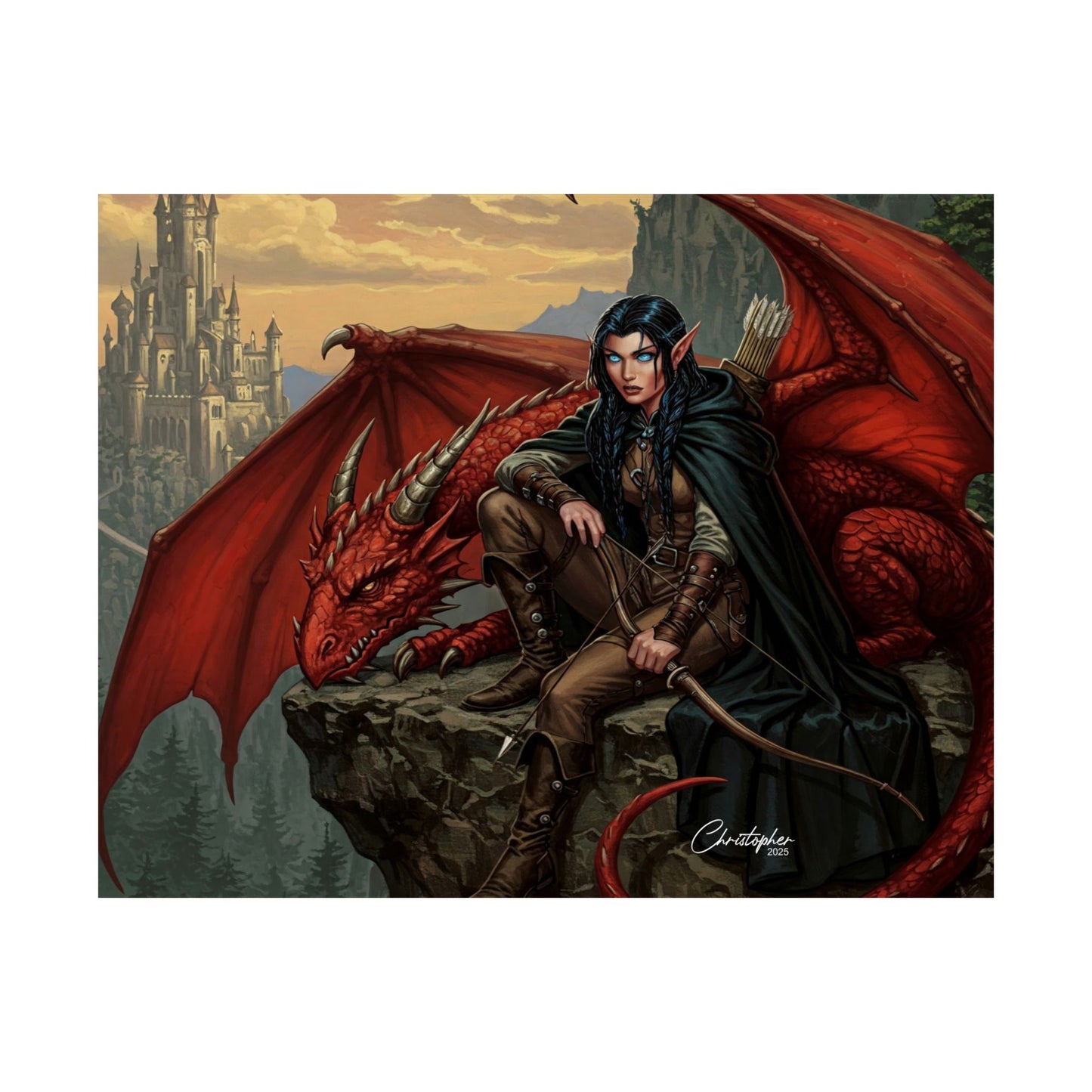 Fantasy Art Print, Wall Decor, Dragon Poster, Matte Finished Art, Gift for Fantasy Lovers, Home Decor, Fantasy Wall Art