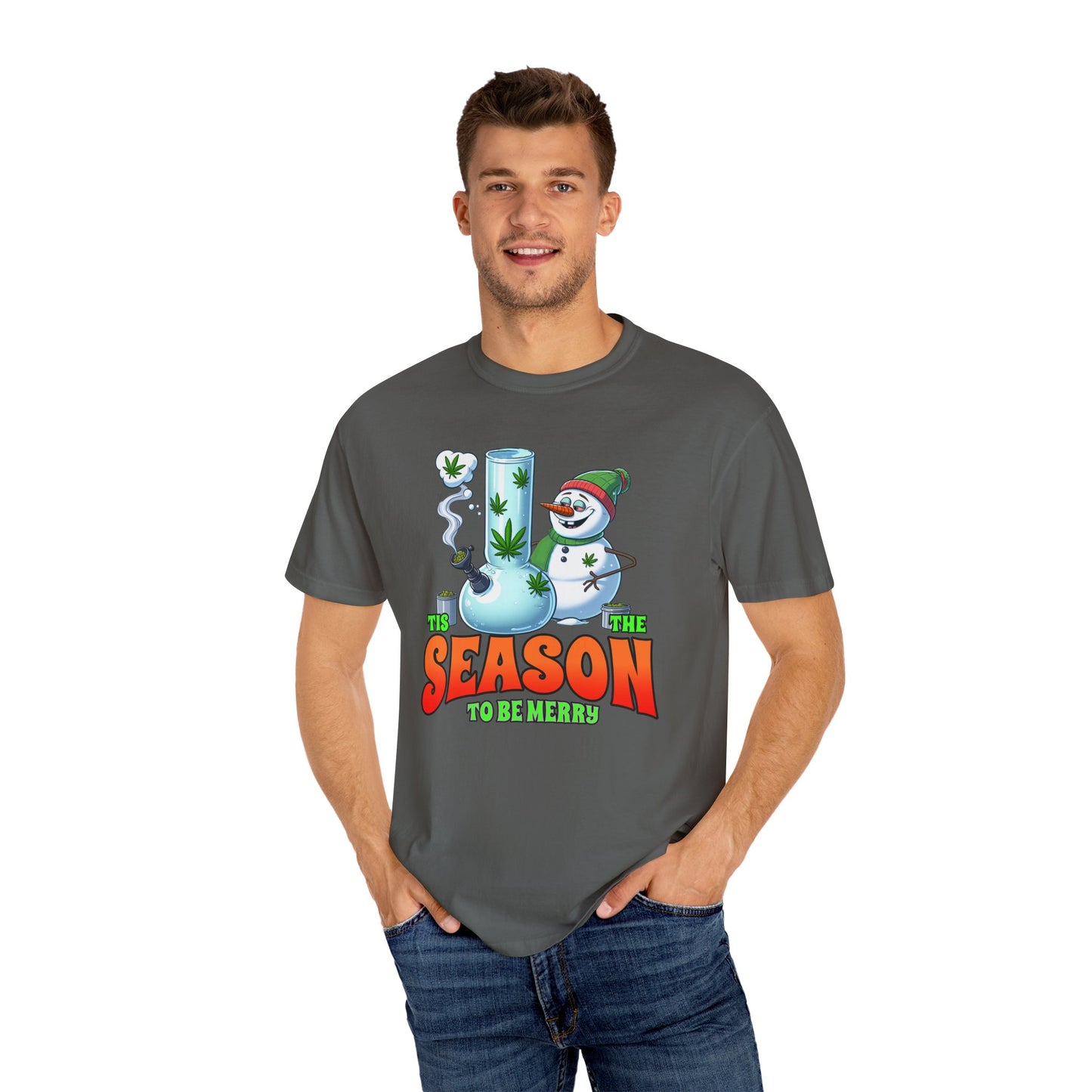 Holiday Cannabis Fun T-Shirt | Merry Season Tee, Unisex Gift, Party Apparel, 420 Friendly, Winter Social Wear