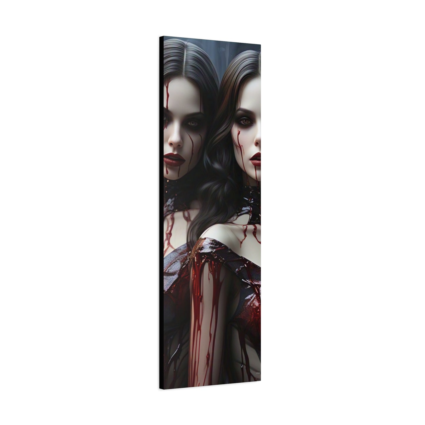 Gothic Vampire Canvas Art, Wall Decor, Horror Artwork, Halloween Home Decor, Spooky Room Accent, Unique Gift Idea