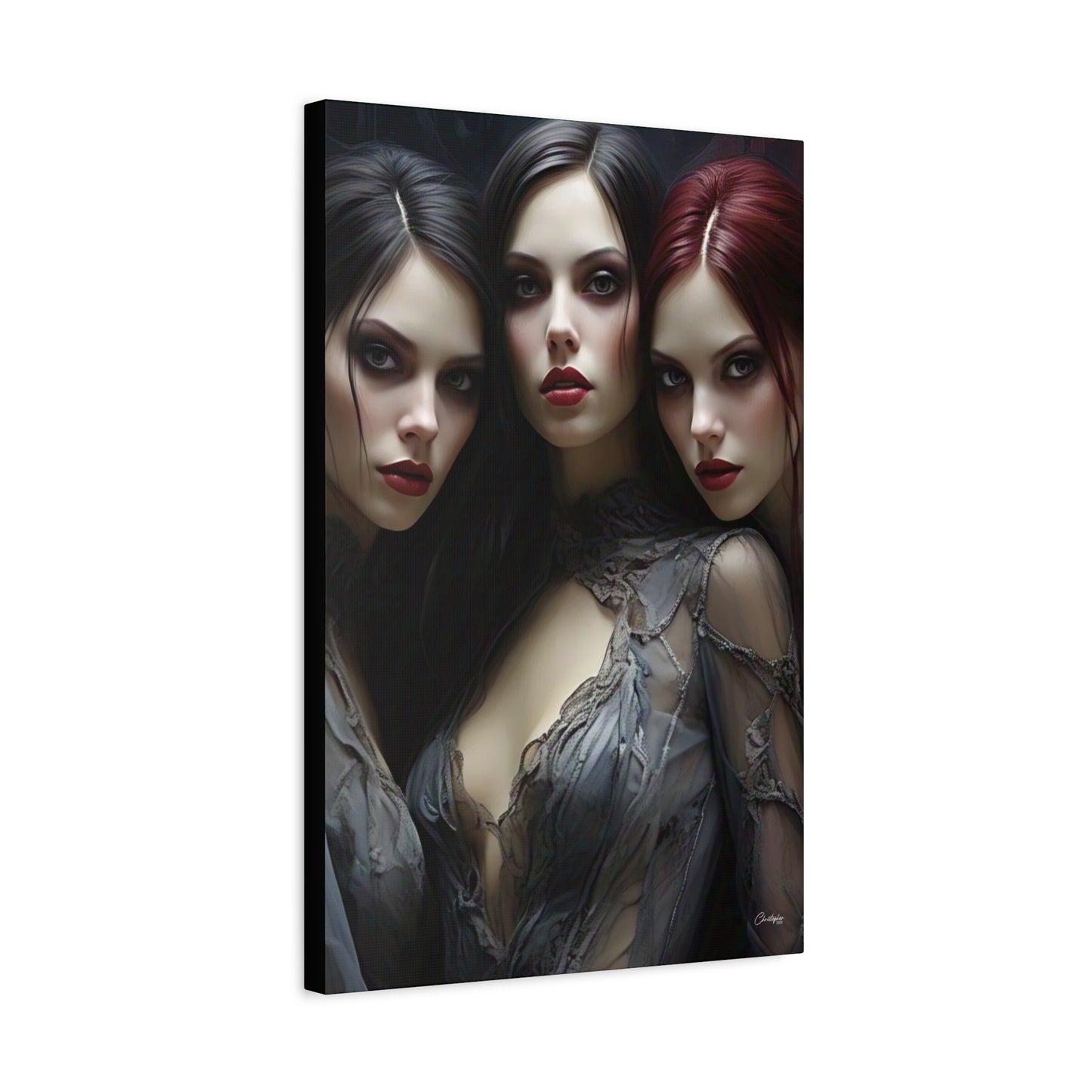 Gothic Wall Art Canvas, Fantasy Home Decor, Unique Gift for Halloween, Witchy Vibe Art, Dark Aesthetic Room Decor