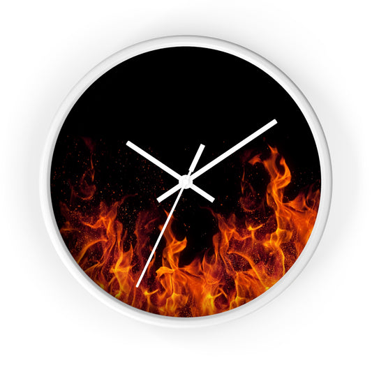 Fiery Flame Wall Clock | Home Decor, Gift for Him, Modern Art, Unique Timepiece, Burning Inspiration