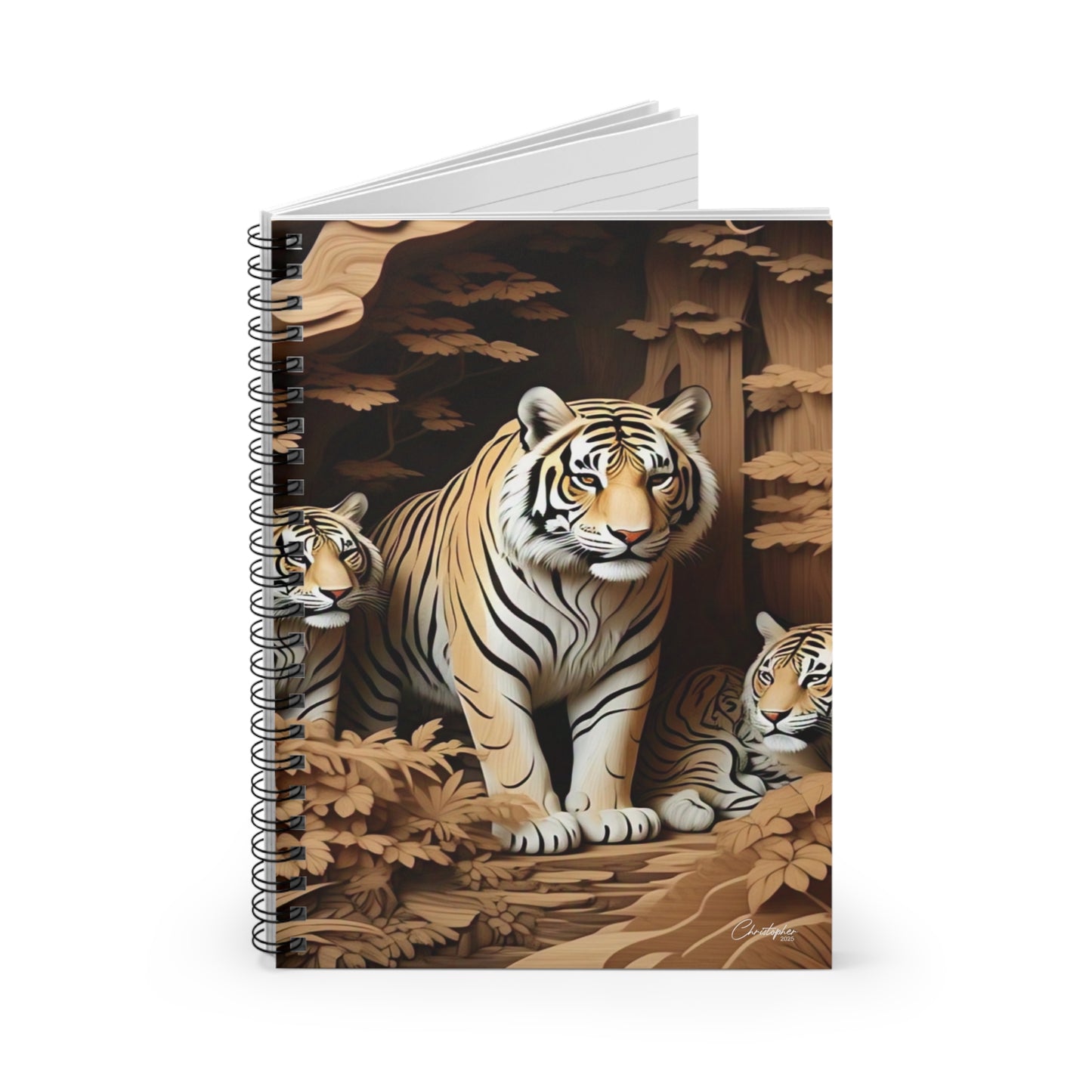 Wildlife-Inspired Spiral Notebook | Tiger Jungle Art | Perfect for Students, Nature Lovers, Journaling, Gifts