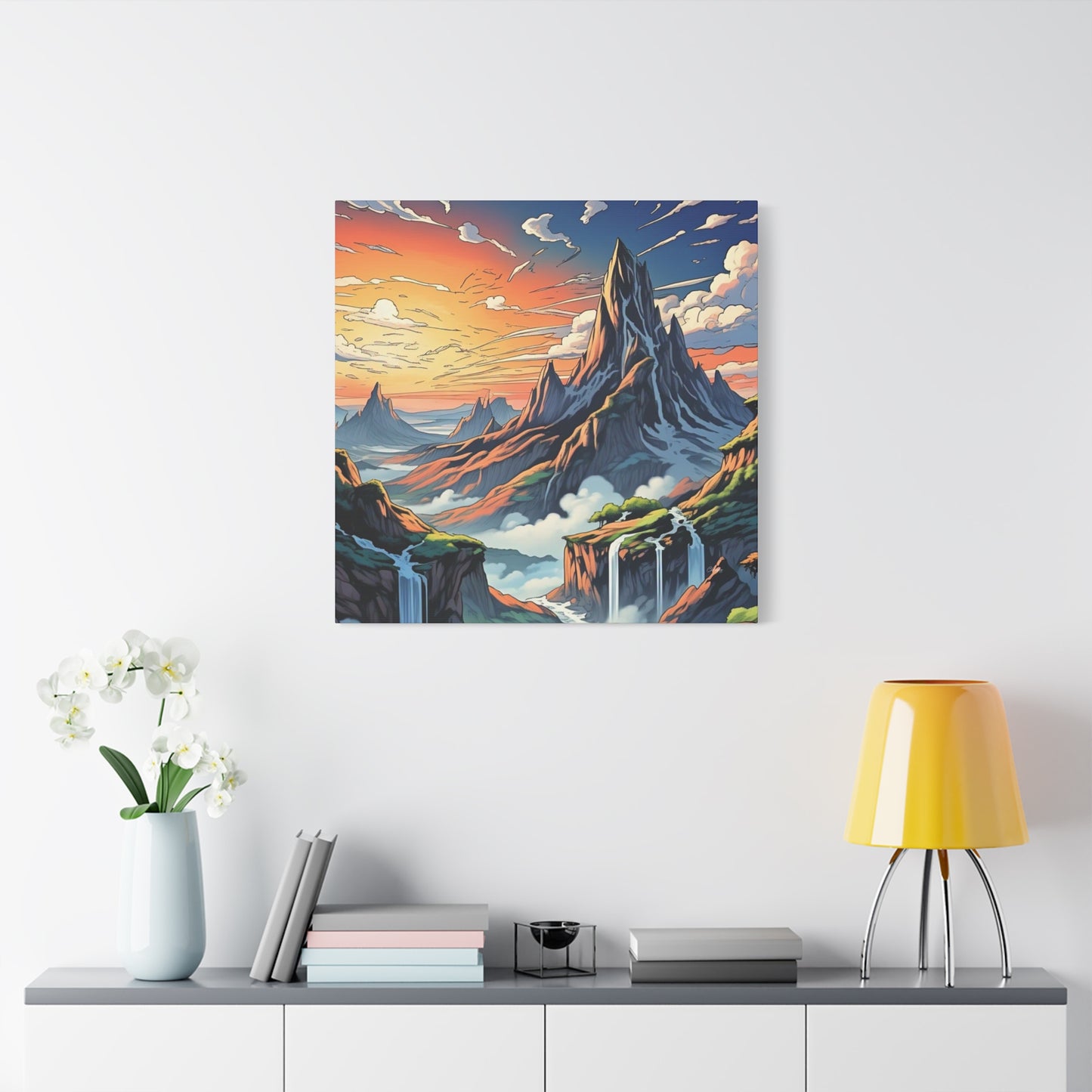 Stretched Canvas Art Print, Mountain Sunrise Landscape Decor, Wall Art for Home, Gift for Nature Lovers, Perfect for Living Room, [...]