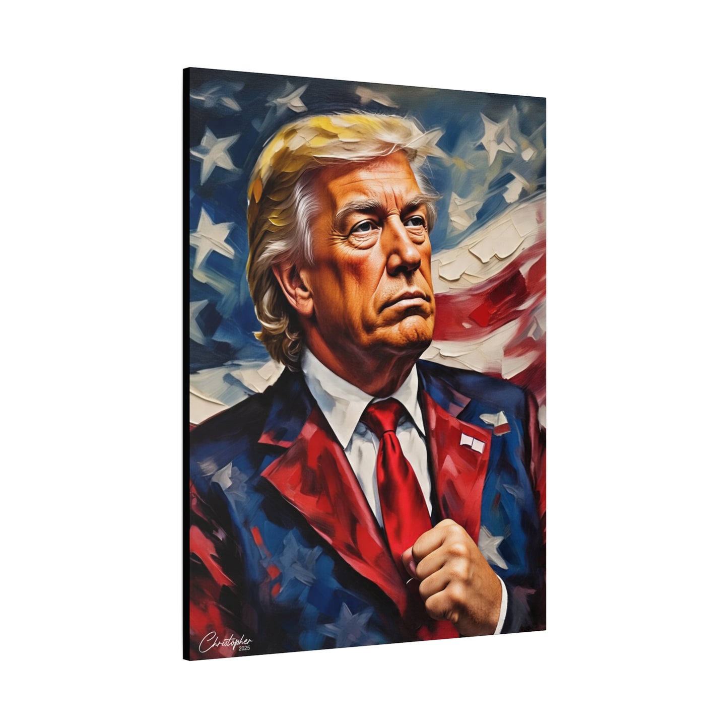 Patriotic Canvas Art, Stretched Wall Decor, Home Office, Gifts for Republicans, Political Enthusiasts, Americana Artwork