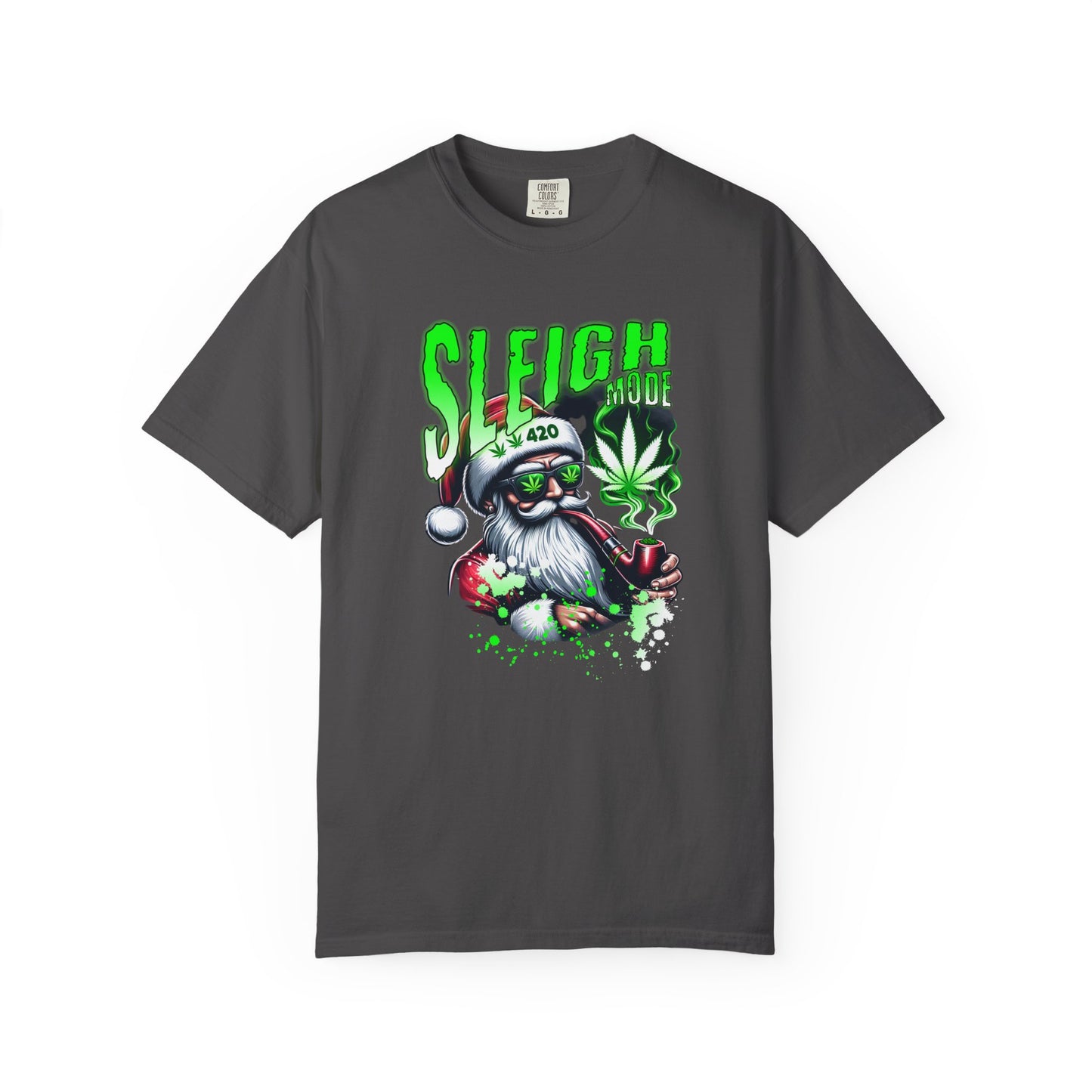Sleigh Joe Graphic Tee, Unisex Holiday T-Shirt, Funny Christmas Shirt, Cannabis Santa Gift, Unique Tee for Parties