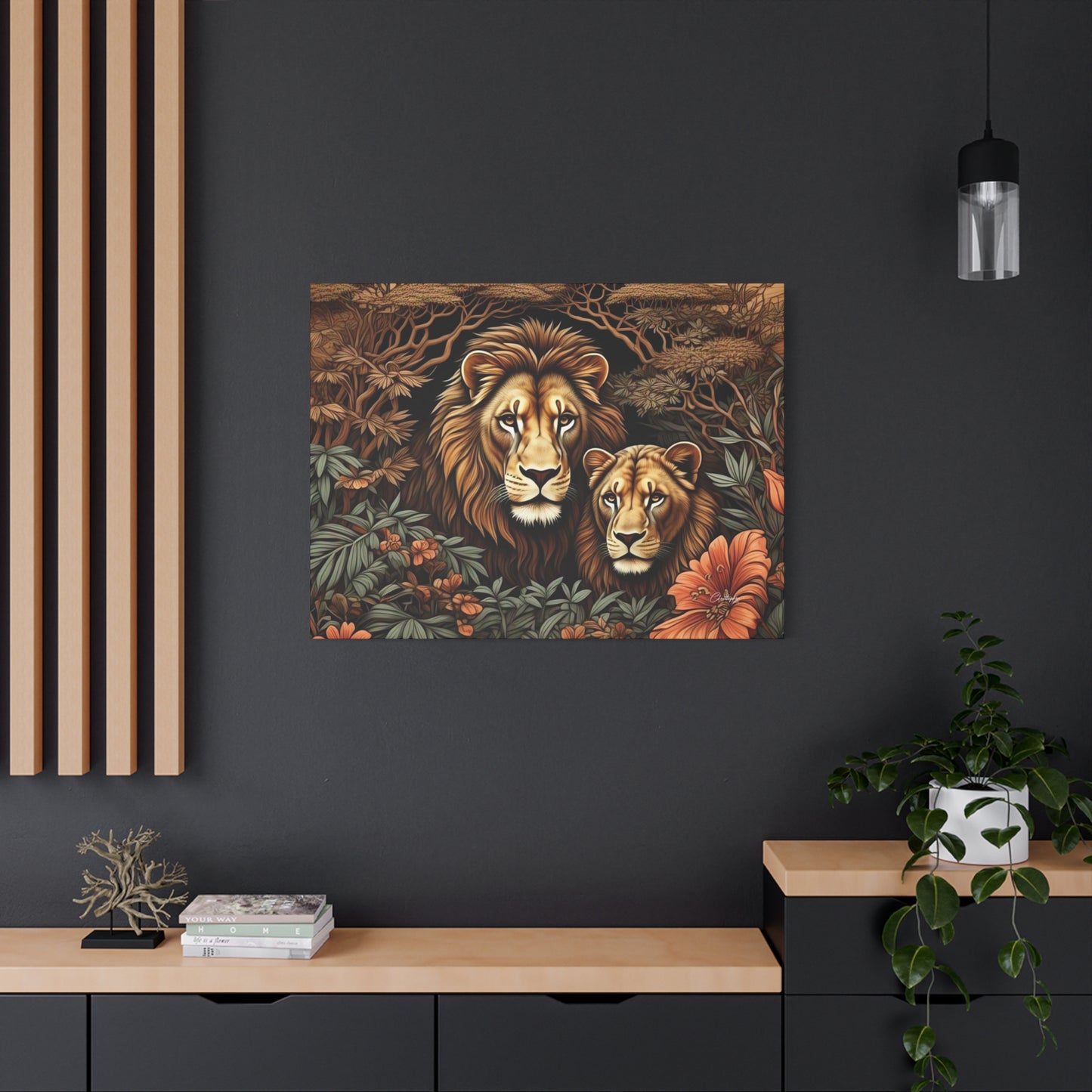 Majestic Lion Family Canvas Wall Art, Animal Lovers Decor, Wildlife Home Accent, Gift for Nature Enthusiasts, Meaningful Family Art