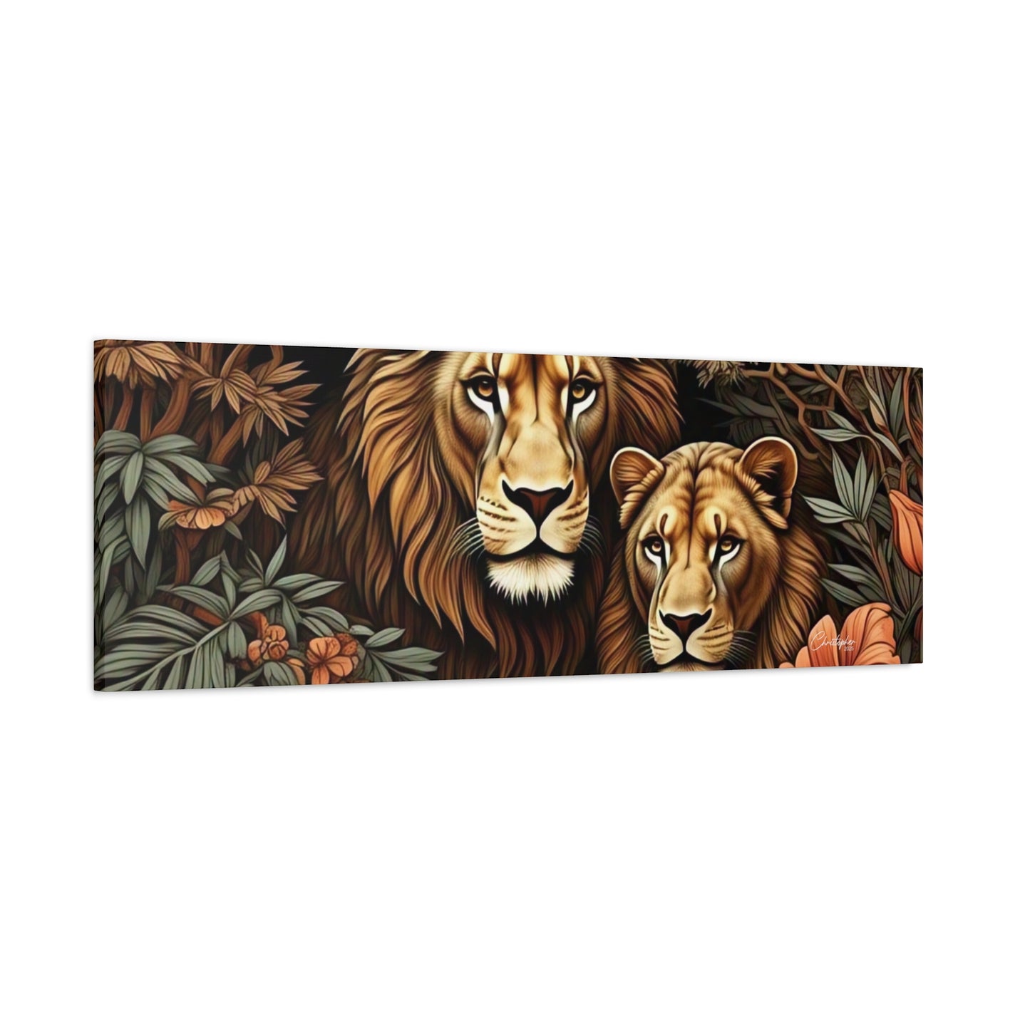 Majestic Lion Family Canvas Wall Art, Animal Lovers Decor, Wildlife Home Accent, Gift for Nature Enthusiasts, Meaningful Family Art