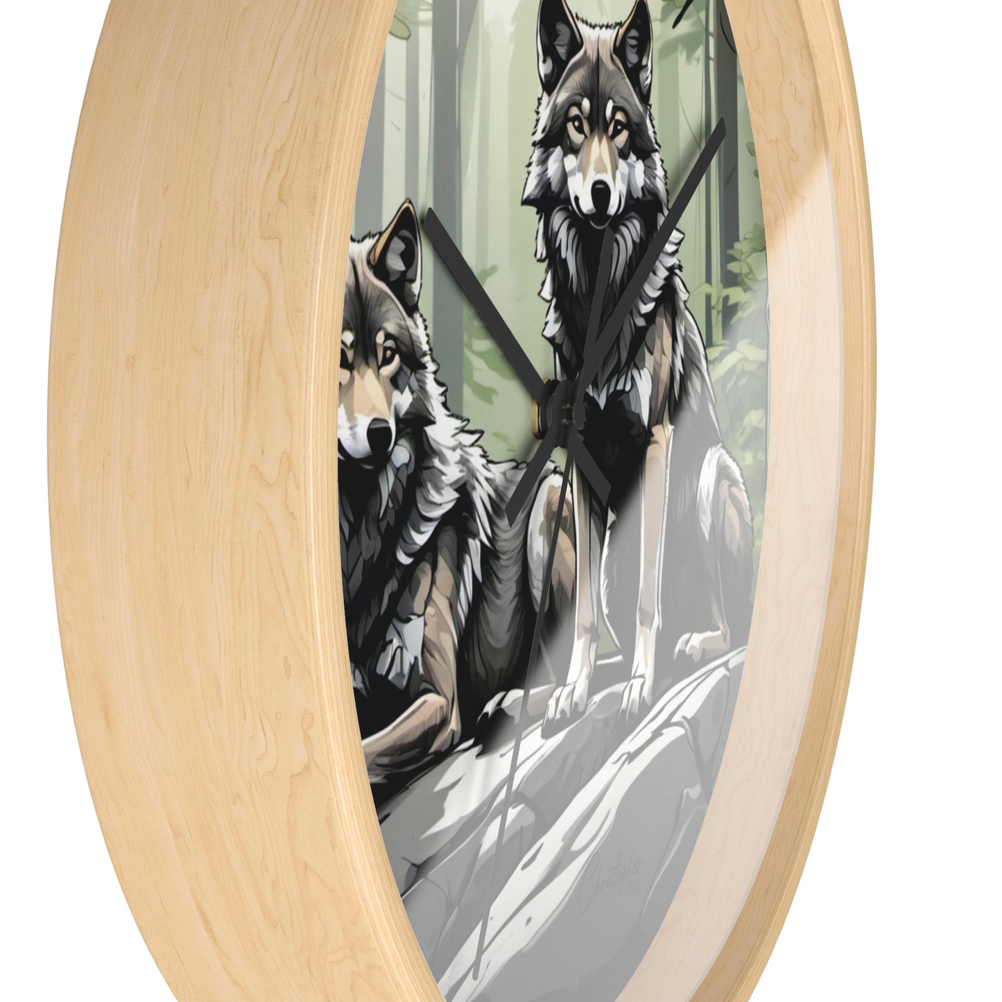 Wolf Pack Wall Clock, Nature Decor, Rustic Home Accent, Wildlife Gift, Forest Themed Clock, Animal Lover Decor