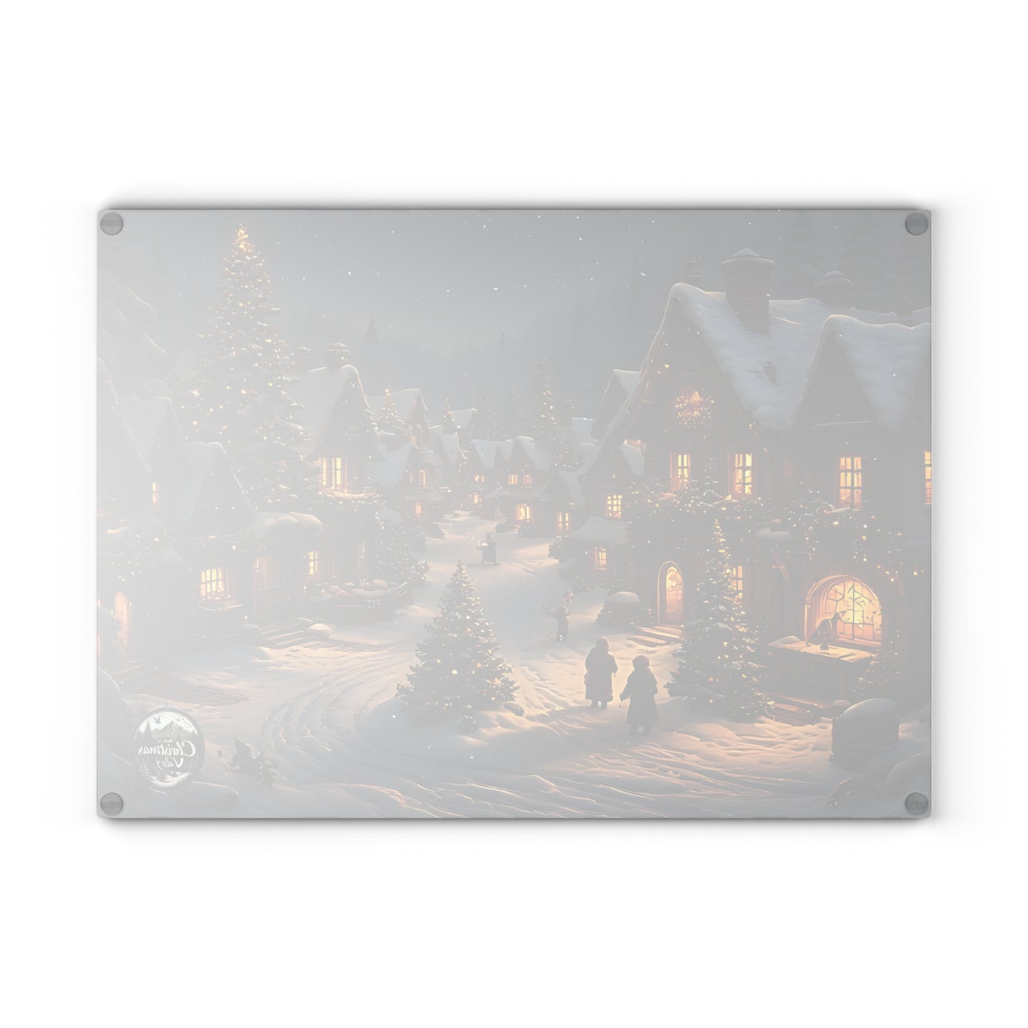 Winter Wonderland Glass Cutting Board for Holiday Cooking, Kitchen Decor, Unique Gift, Winter Home Decor, Christmas Kitchen Essentials