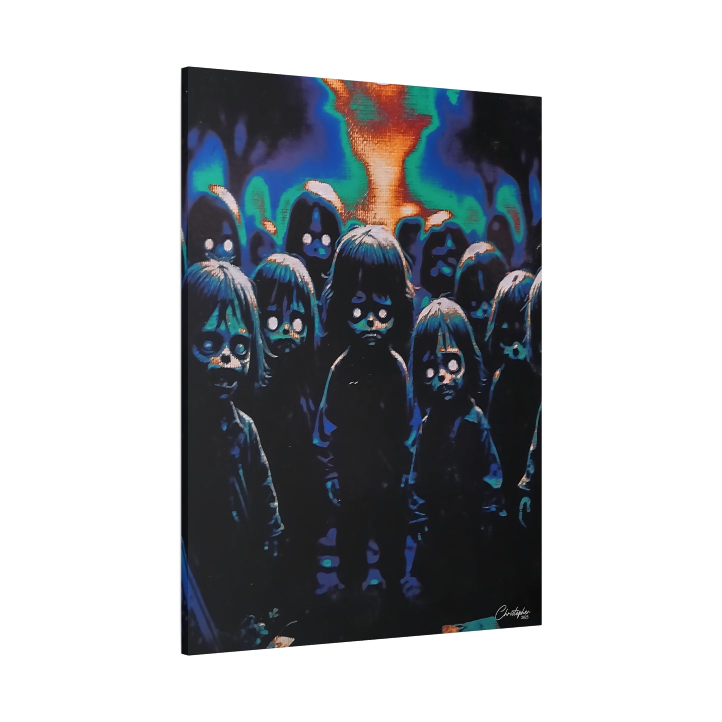 Original Laser Engraved Art, Full Wrapped Edges, Matte Canvas, Stretched, 1.25"