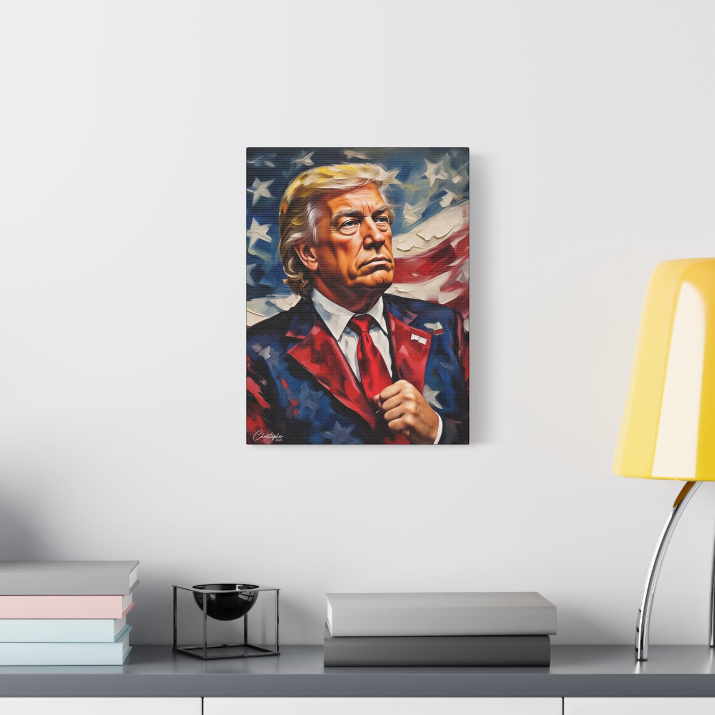Patriotic Canvas Art, Stretched Wall Decor, Home Office, Gifts for Republicans, Political Enthusiasts, Americana Artwork