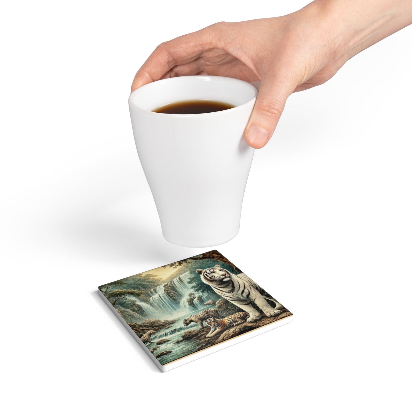 Majestic Tiger Ceramic Coaster - Wildlife Decor for Nature Lovers