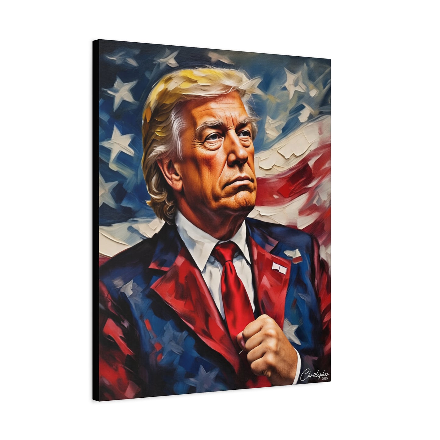Patriotic Canvas Art, Stretched Wall Decor, Home Office, Gifts for Republicans, Political Enthusiasts, Americana Artwork
