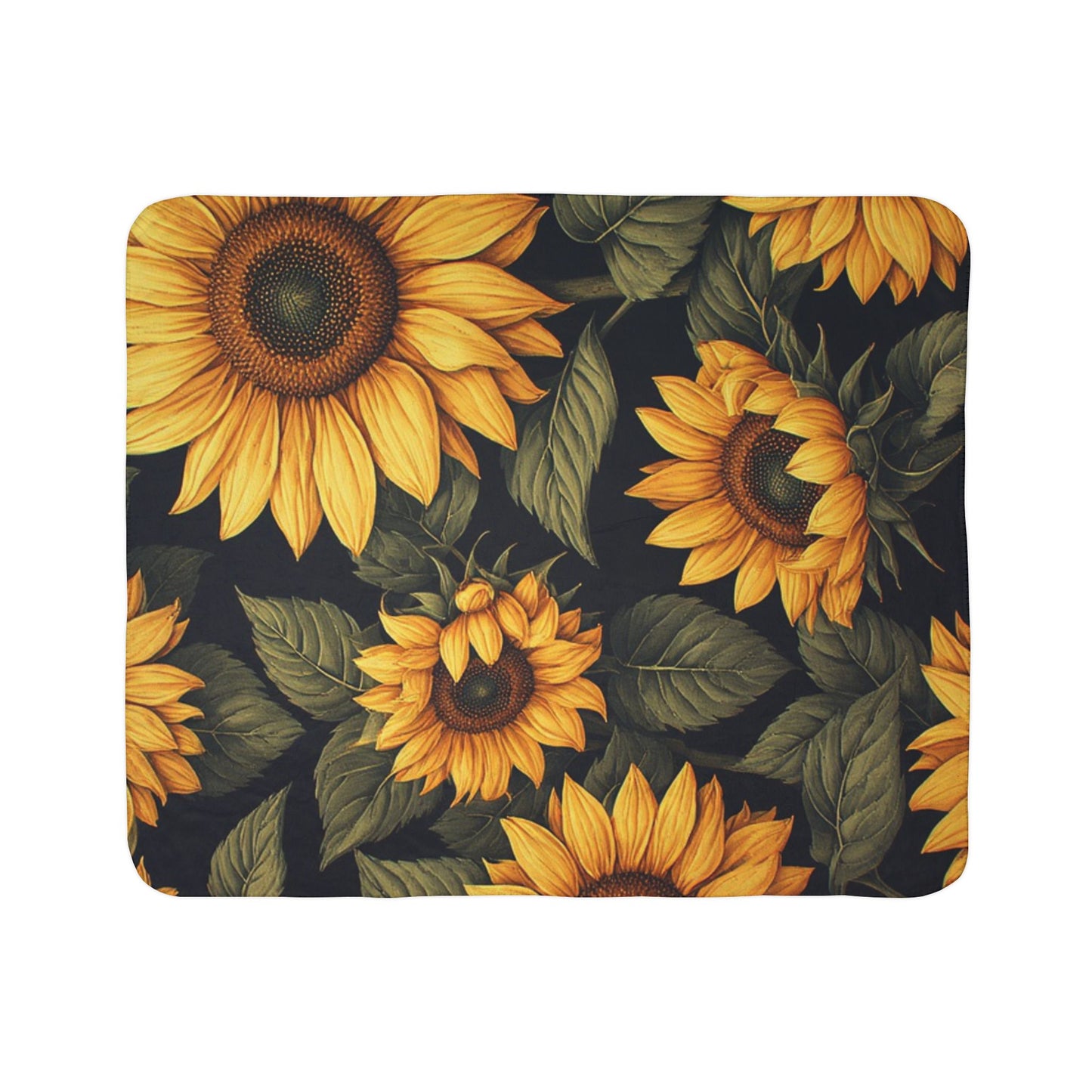 Sunflower Fleece Sherpa Blanket, Cozy Home Decor, Gift for Garden Lovers, Perfect for Autumn, Floral Throw Blanket