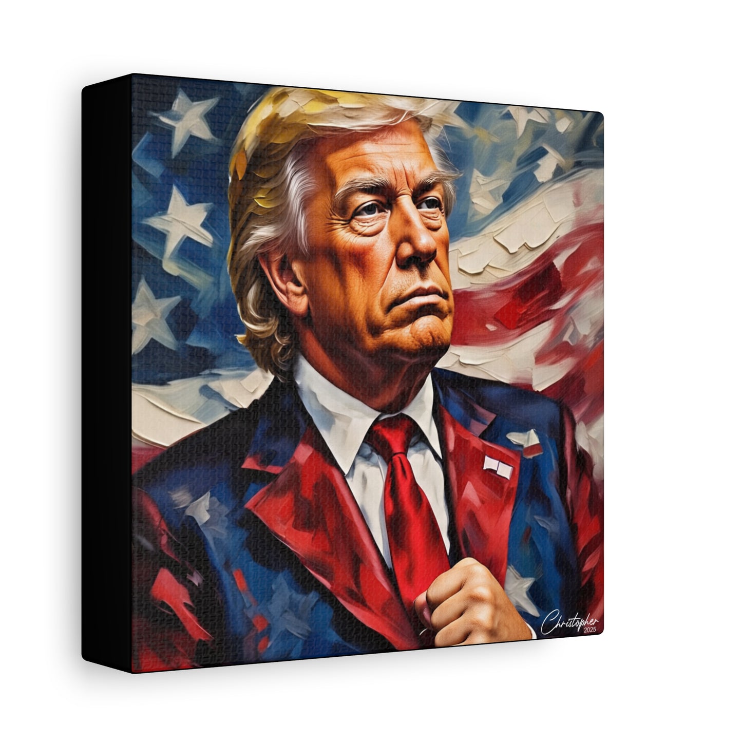 Patriotic Canvas Art, Stretched Wall Decor, Home Office, Gifts for Republicans, Political Enthusiasts, Americana Artwork