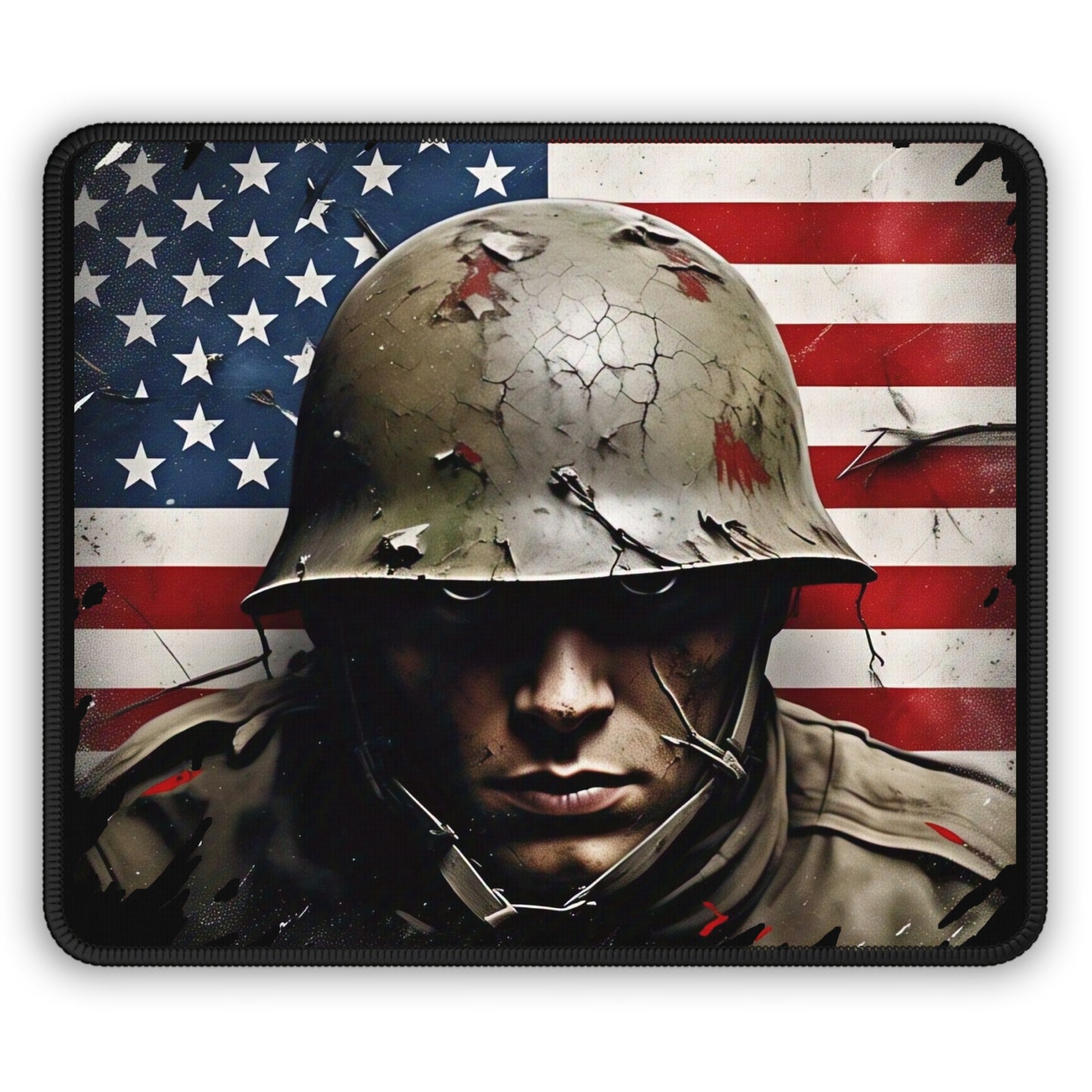 Patriotic Gaming Mouse Pad for Enthusiasts, Office Decor, Gamer Gift, Military Theme, USA Flag Design