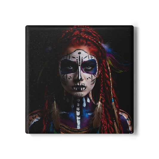 Bohemian Spirit Ceramic Coaster - Tribal Art Home Decor
