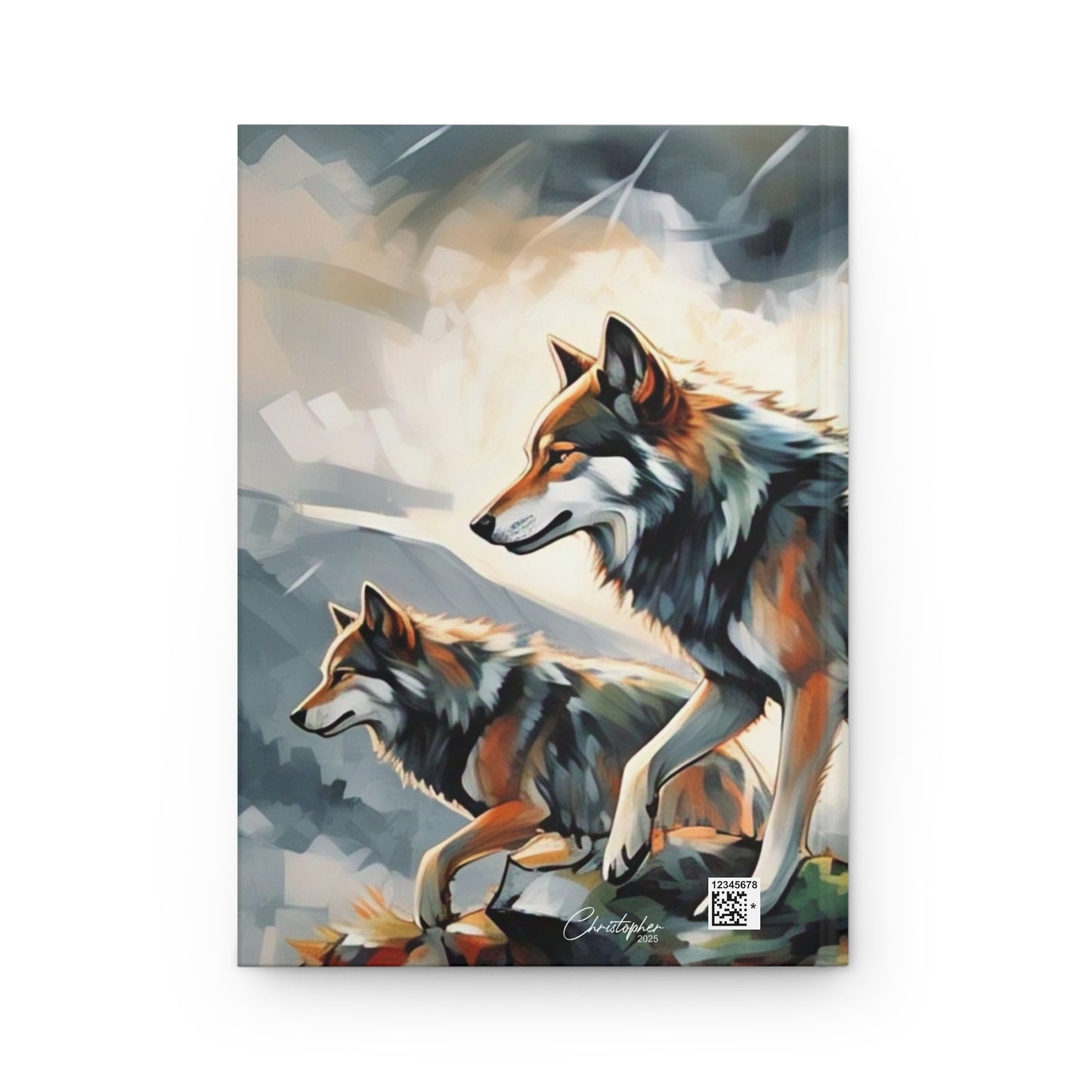 Artistic Wolf Hardcover Journal | Nature Lover's Gift, Writing Notebook, Sketchbook, Wildlife Decor, Eco-Friendly Stationery