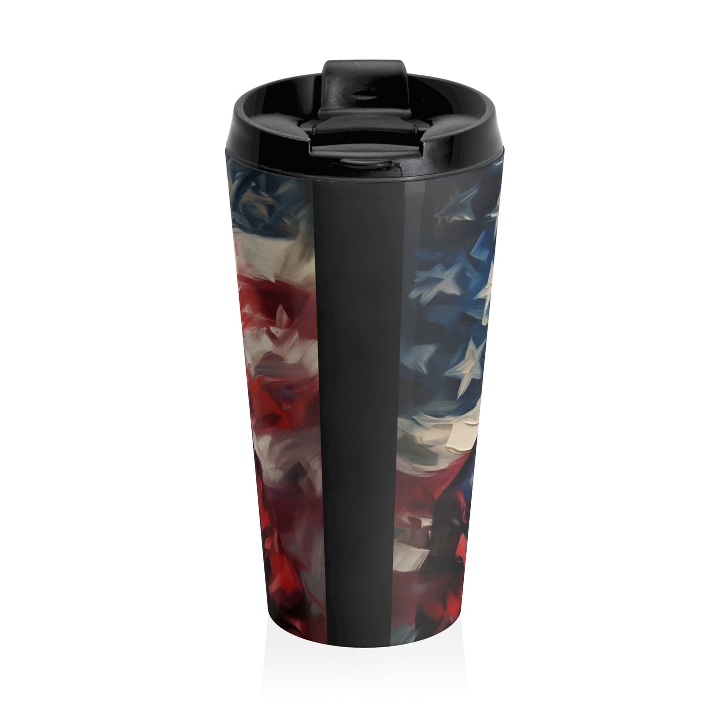 Patriotic Stainless Steel Travel Mug, American Flag Mug, Travel Coffee Cup, Gift for Veterans, Politician Tribute Mug