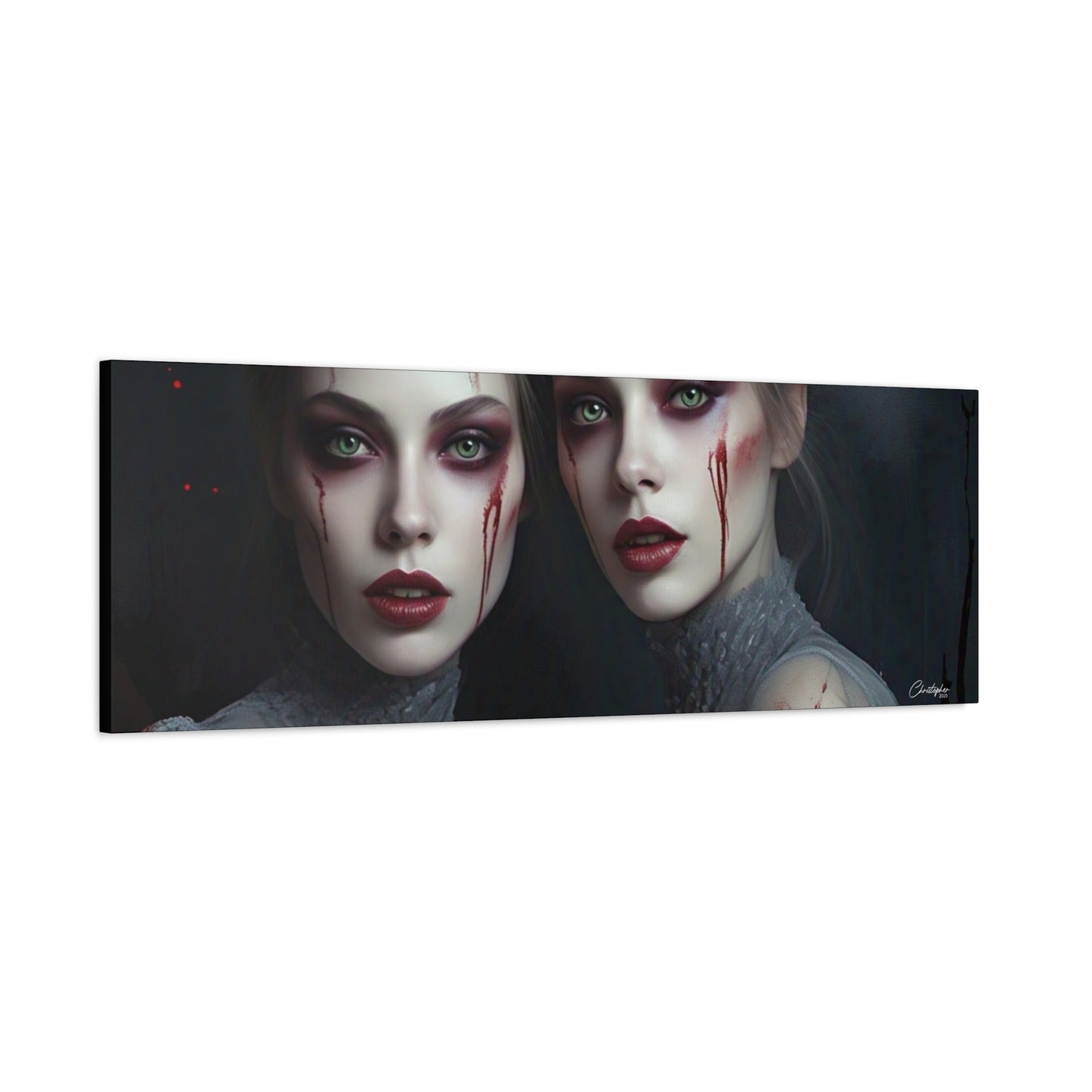 Spooky Art Canvas Print, Matte Canvas, Stretched Wall Decor, Gothic Home Decor, Halloween Art, Unique Gift