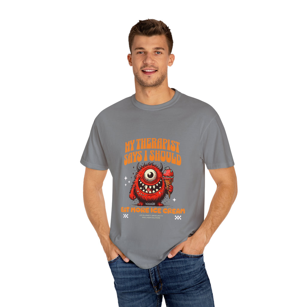 Funny Therapist T-Shirt, Unisex Humor Tee, Gift for Ice Cream Lovers, Casual Wear, Summer Fashion, Fun Gift Idea