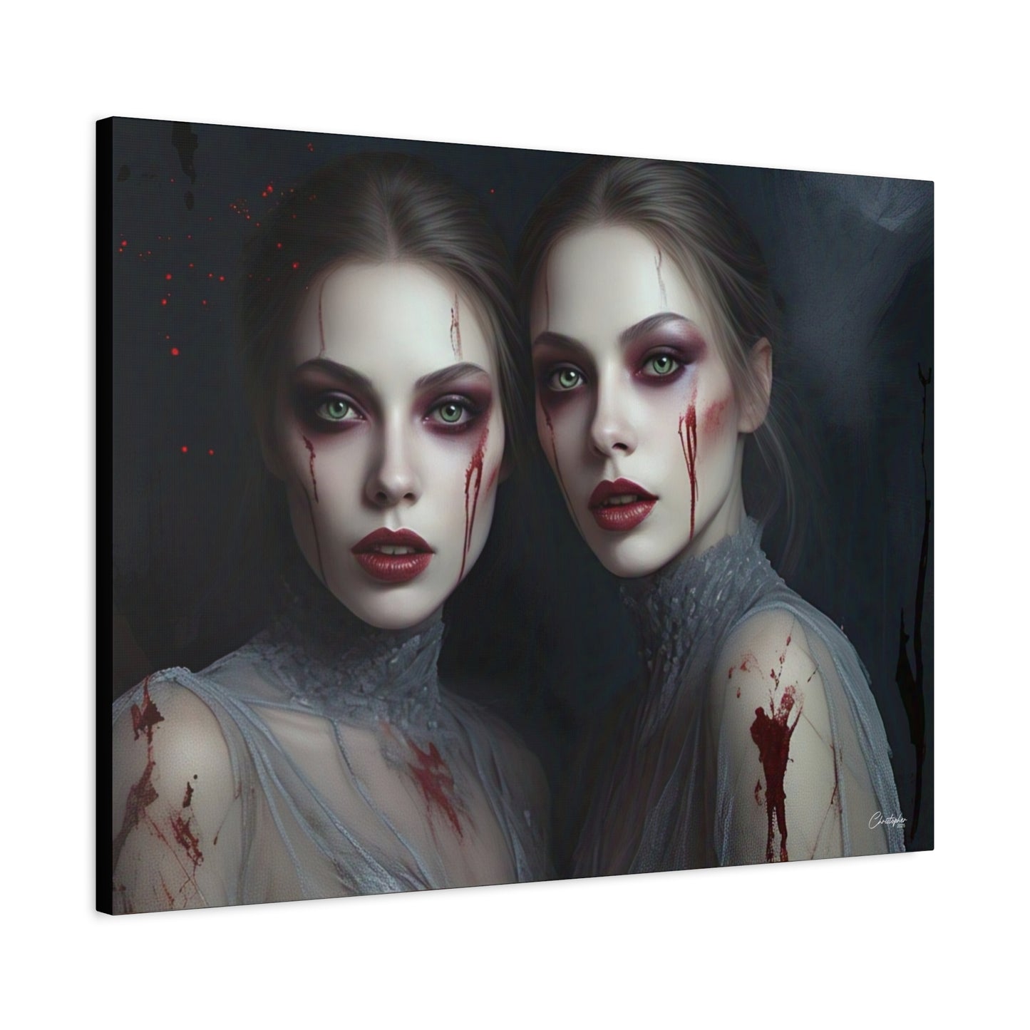 Spooky Art Canvas Print, Matte Canvas, Stretched Wall Decor, Gothic Home Decor, Halloween Art, Unique Gift