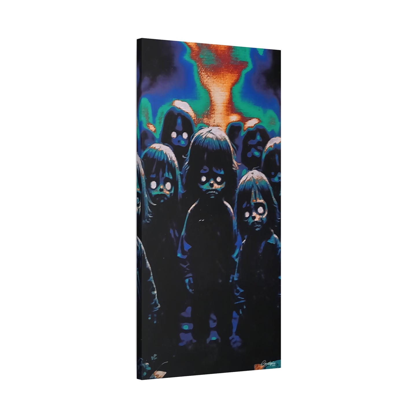 Original Laser Engraved Art, Full Wrapped Edges, Matte Canvas, Stretched, 1.25"