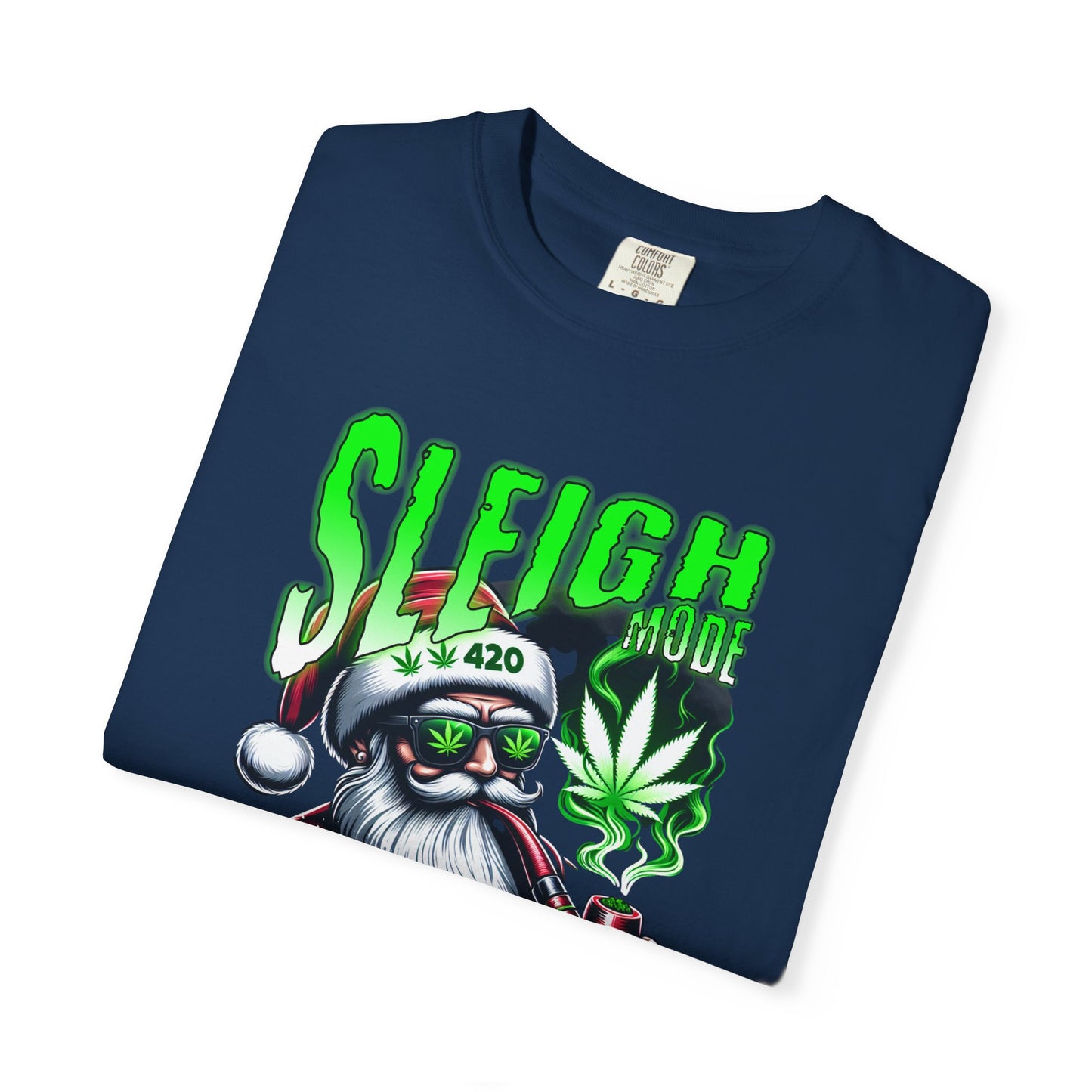 Sleigh Joe Graphic Tee, Unisex Holiday T-Shirt, Funny Christmas Shirt, Cannabis Santa Gift, Unique Tee for Parties