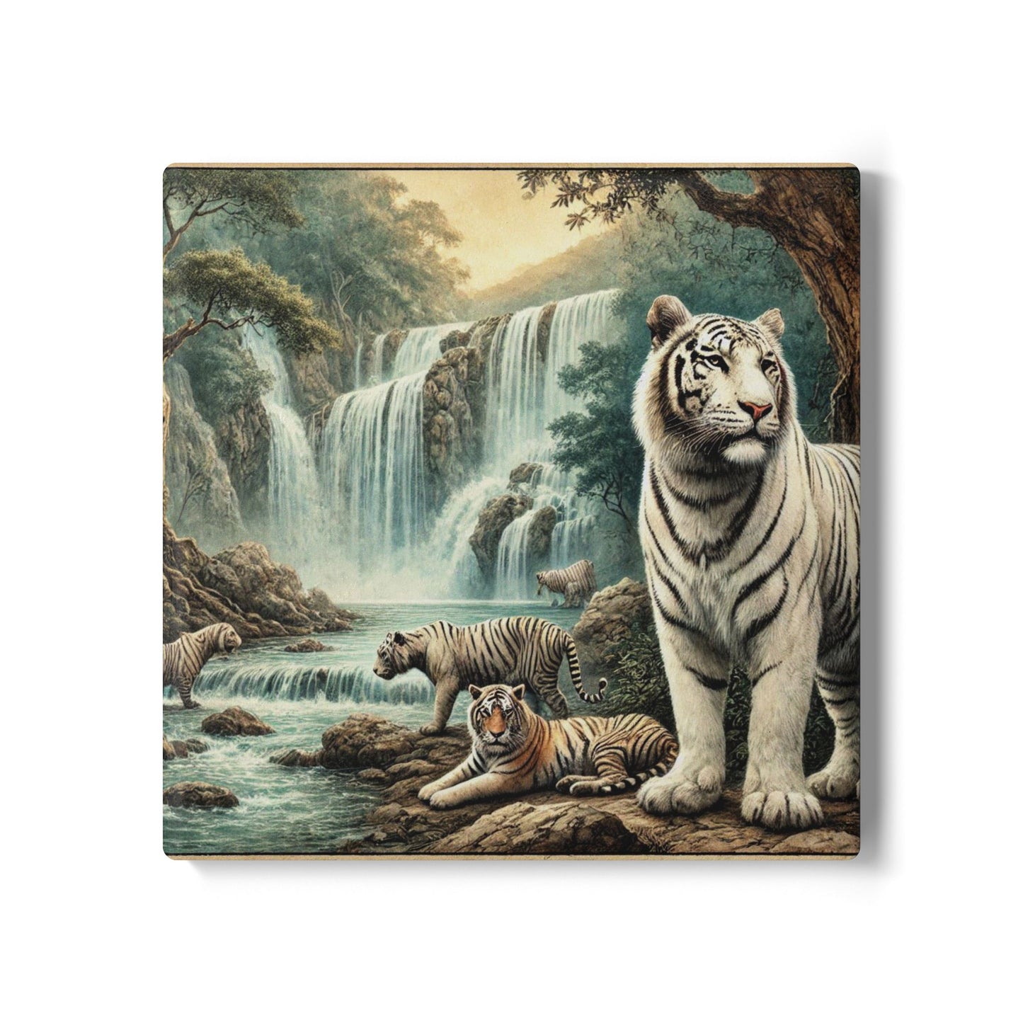 Majestic Tiger Ceramic Coaster - Wildlife Decor for Nature Lovers