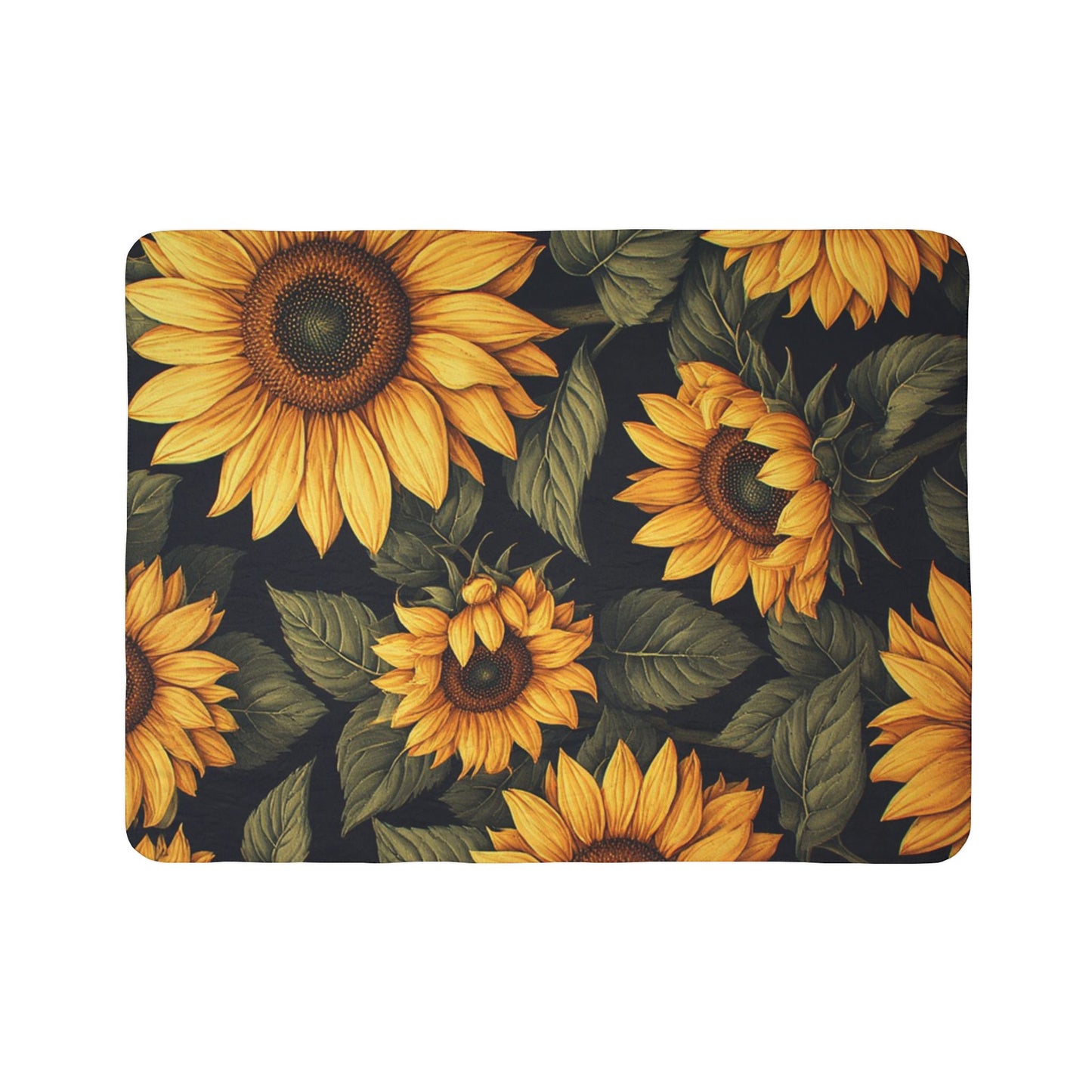 Sunflower Fleece Sherpa Blanket, Cozy Home Decor, Gift for Garden Lovers, Perfect for Autumn, Floral Throw Blanket