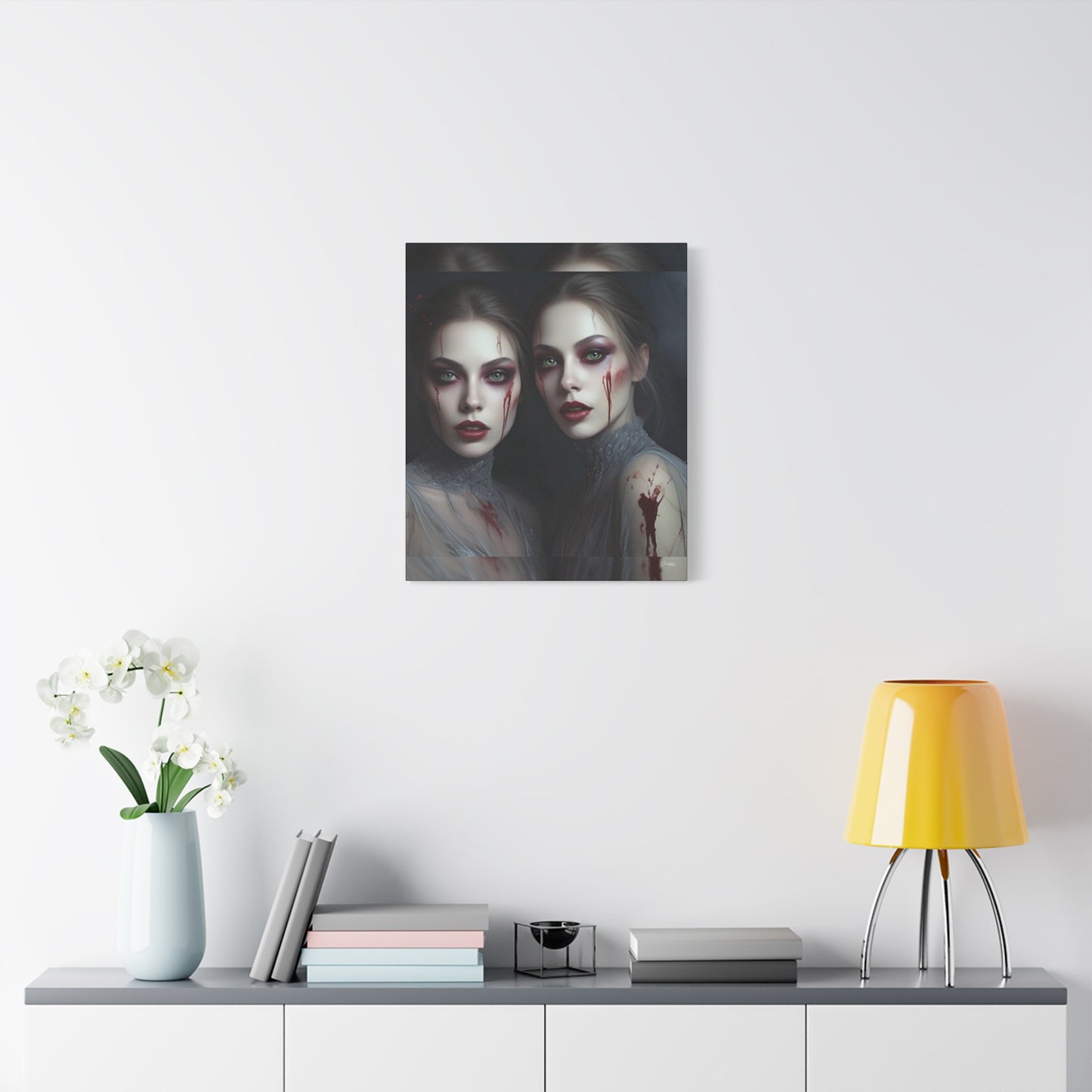 Spooky Art Canvas Print, Matte Canvas, Stretched Wall Decor, Gothic Home Decor, Halloween Art, Unique Gift