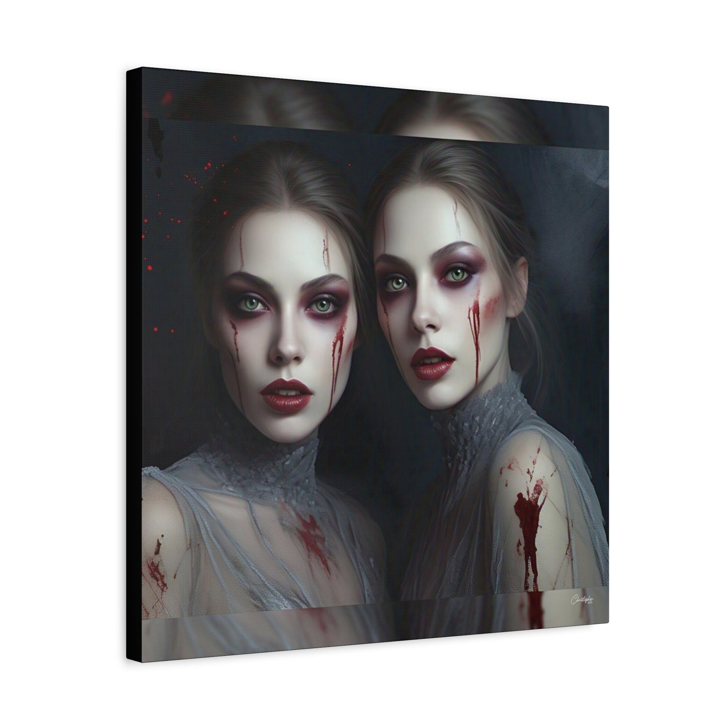 Spooky Art Canvas Print, Matte Canvas, Stretched Wall Decor, Gothic Home Decor, Halloween Art, Unique Gift