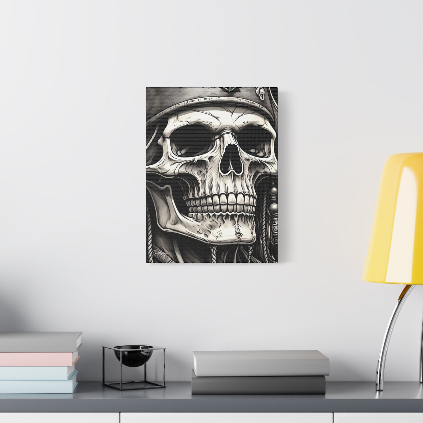 Pirate Skull Canvas Art - Edgy Gothic Decor, Wall Art for Halloween, Gothic Home Decor, Pirate Theme, Gift for Him