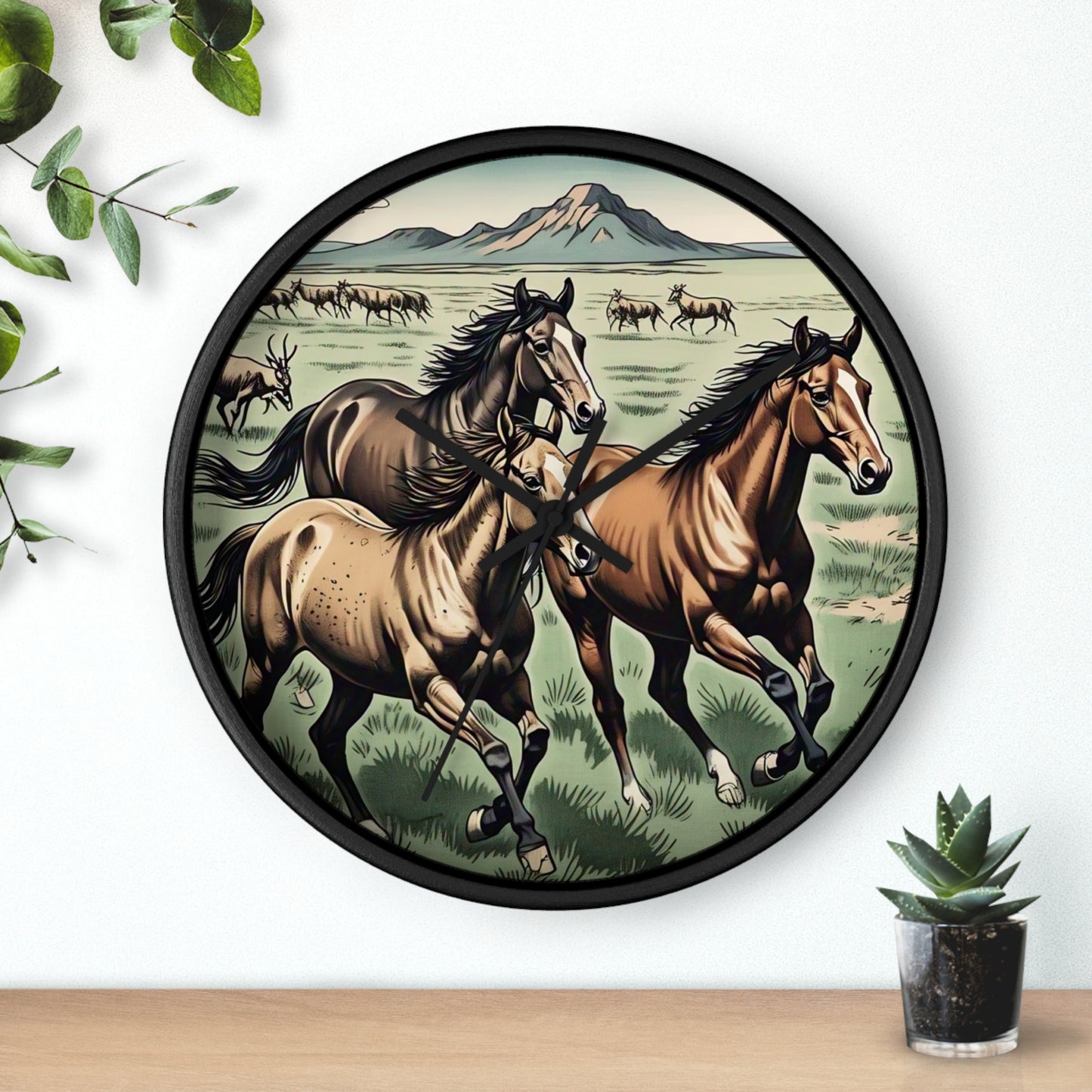 Rustic Horse Wall Clock - Equestrian Decor, Farmhouse Style, Gift for Horse Lovers, Country Home Decor, Western Wall Art